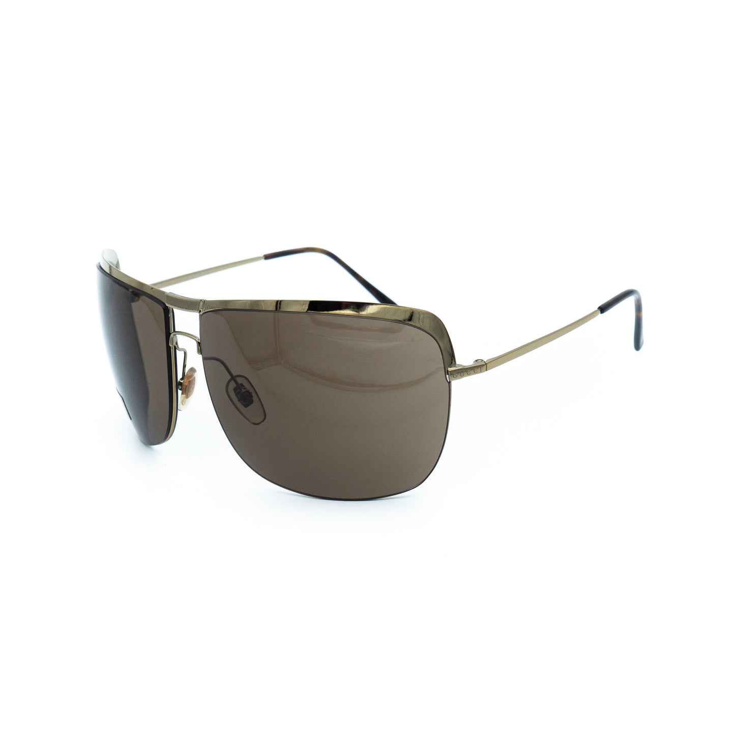 GUCCI GG 2795/S Gold Brown Metal Oversized Sunglasses Vintage