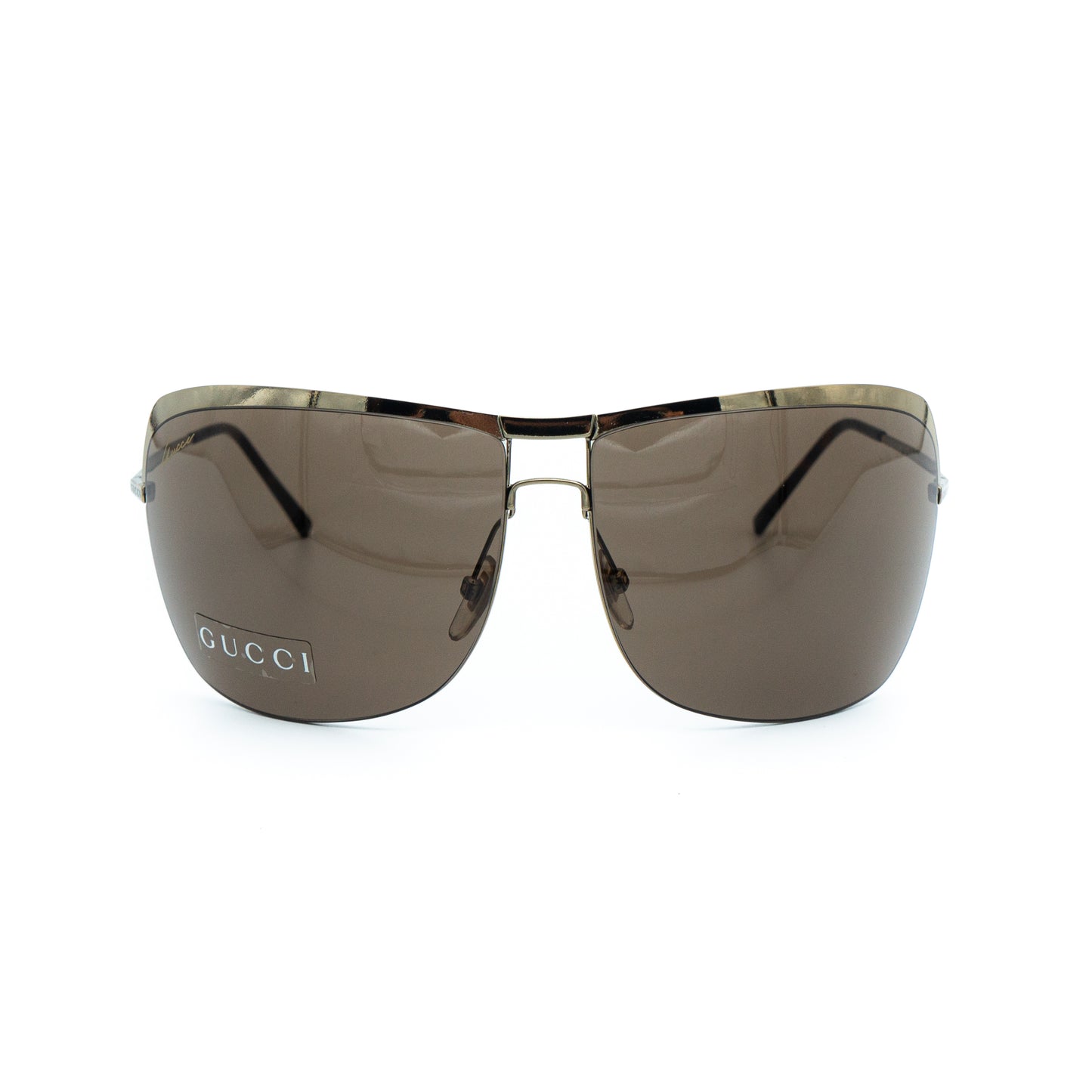 GUCCI GG 2795/S Gold Brown Metal Oversized Sunglasses Vintage