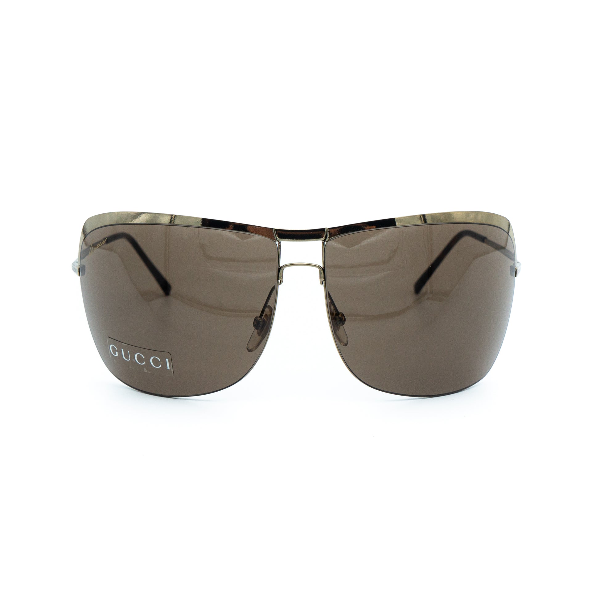 GUCCI GG 2795/S Gold Brown Metal Oversized Sunglasses Vintage