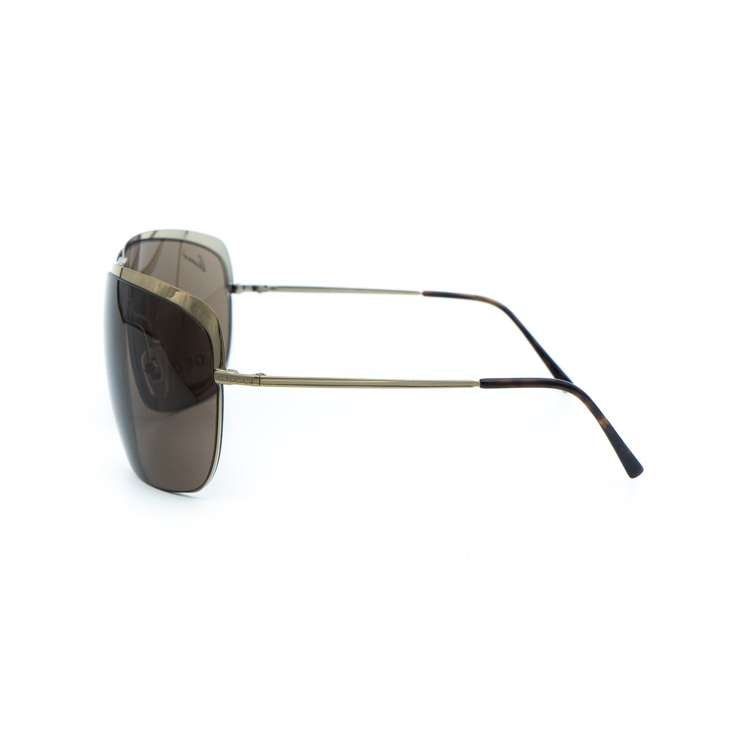 GUCCI GG 2795/S Gold Brown Metal Oversized Sunglasses Vintage