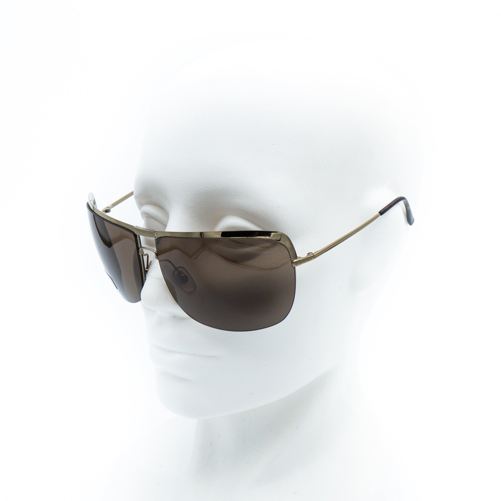 GUCCI GG 2795/S Gold Brown Metal Oversized Sunglasses Vintage