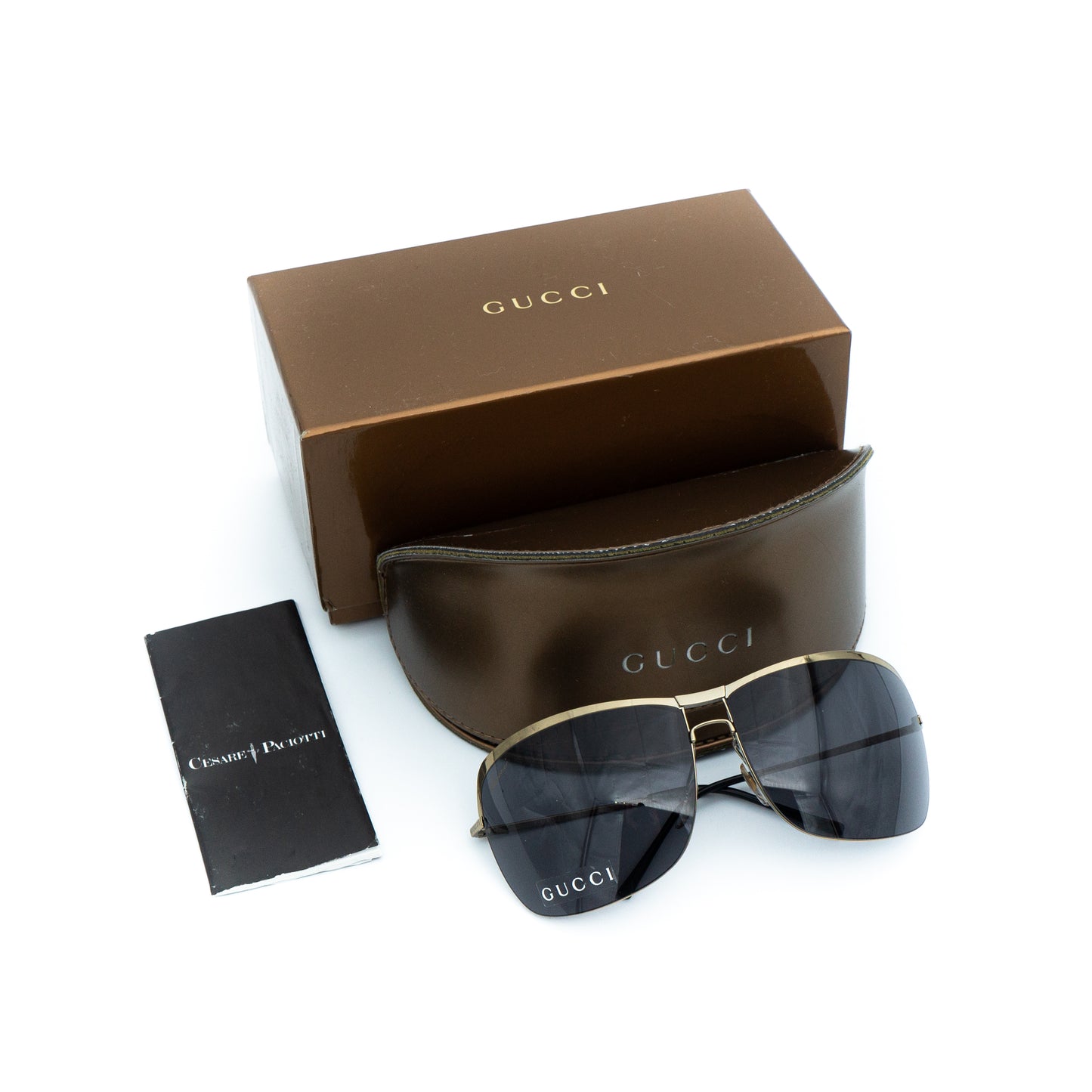 GUCCI GG 2795/S Gold Metal Oversized Sunglasses Vintage