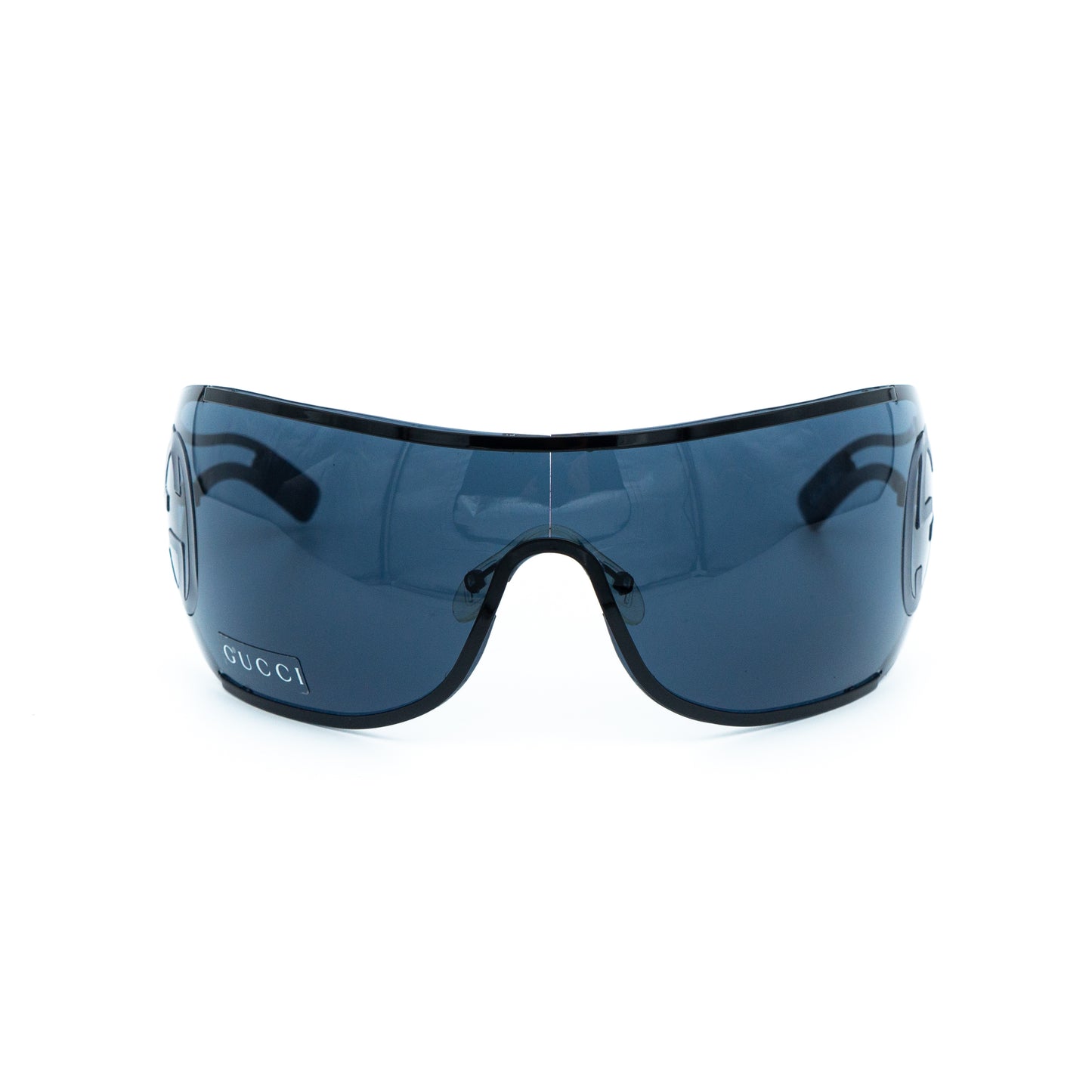 GUCCI GG 2799/S Black Blue Wrap Shield Mask Sunglasses Vintage