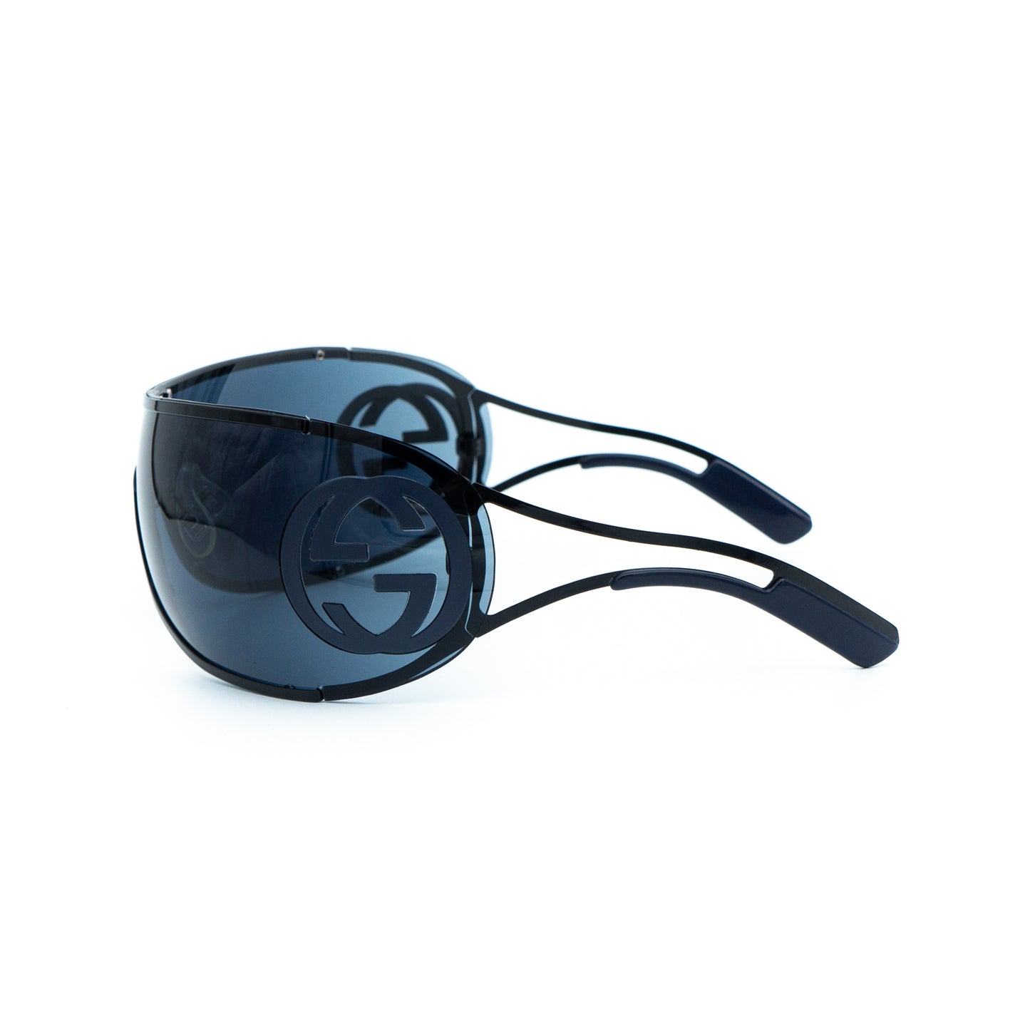 GUCCI GG 2799/S Black Blue Wrap Shield Mask Sunglasses Vintage