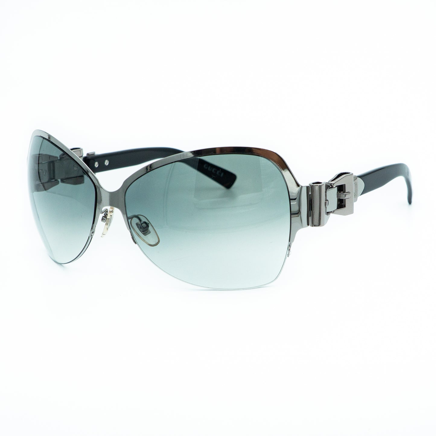 GUCCI GG 2821/F/S Black Silver Oversized Sunglasses Vintage