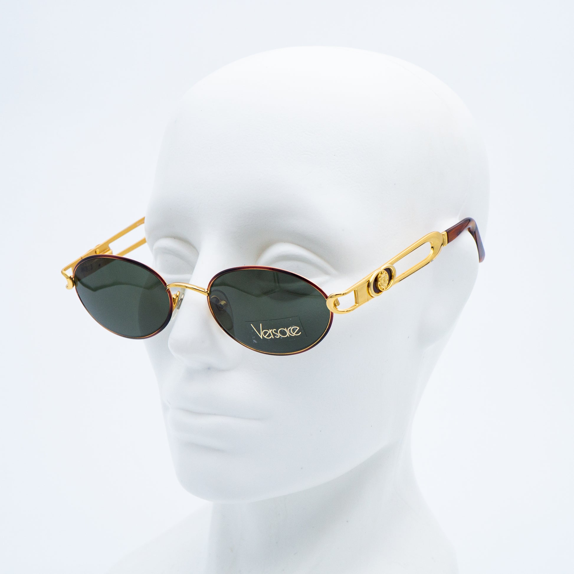 Gianni VERSACE mod 3130 Oval Gold Sunglasses Vintage
