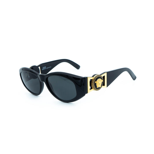 Gianni Versace Mod 424/M Gold Black Sunglasses Vintage Biggie