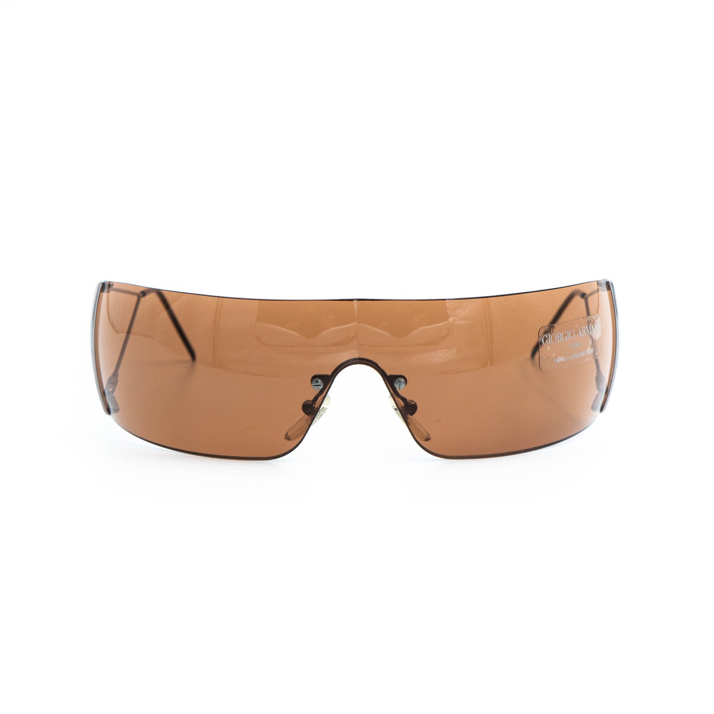 Giorgio Armani 1535 Shield Rimless Brown Sunglasses Vintage
