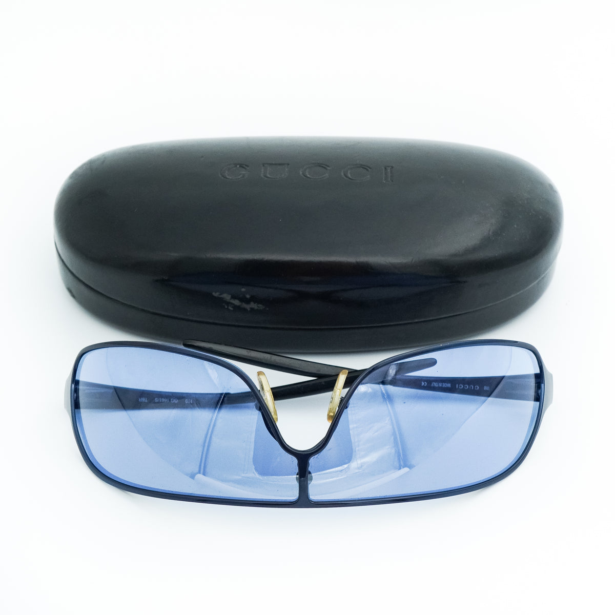 Gucci GG 1661 Blue Shield Mask Sunglasses Vintage