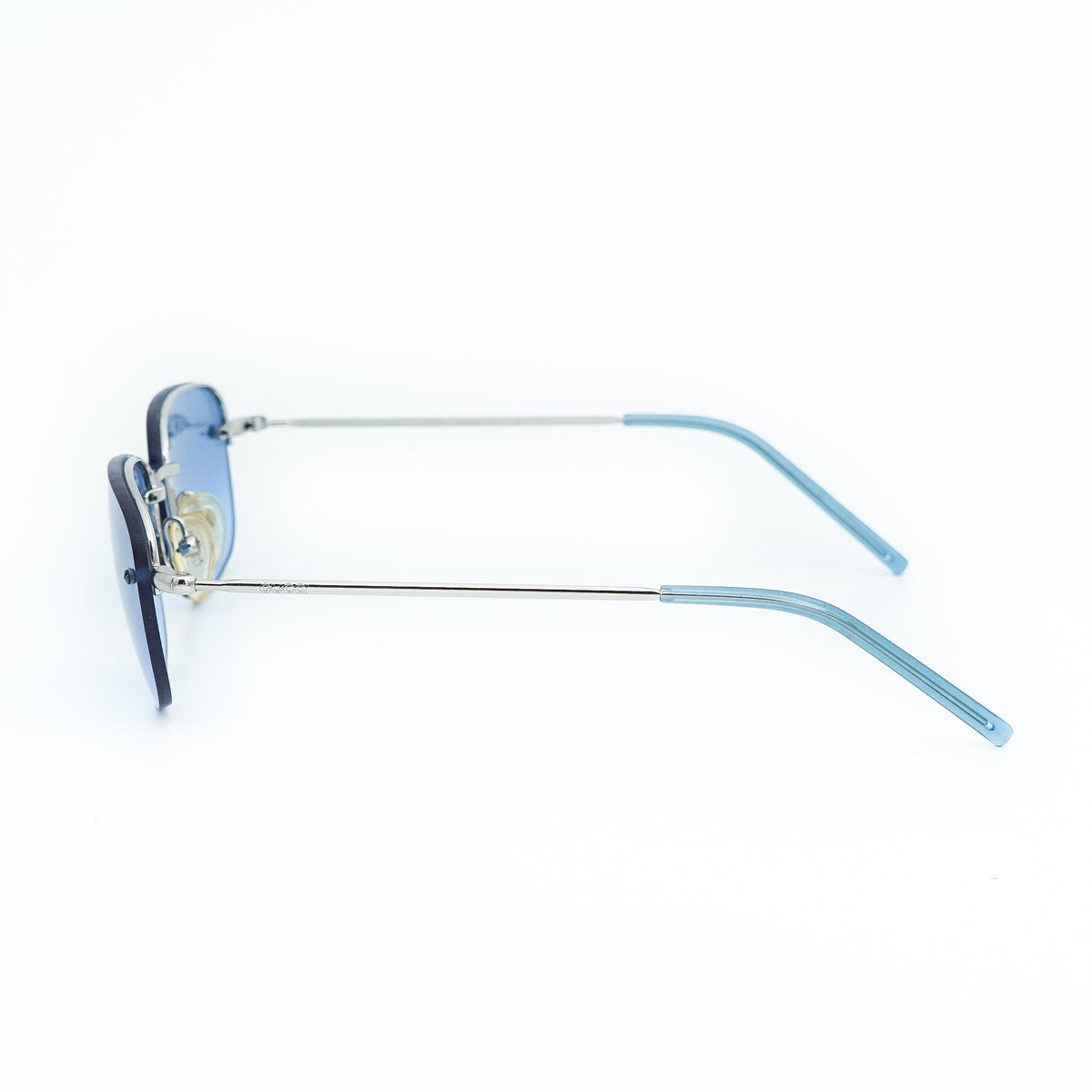 Gucci GG 1676 Blue Oval Rimless Sunglasses Vintage