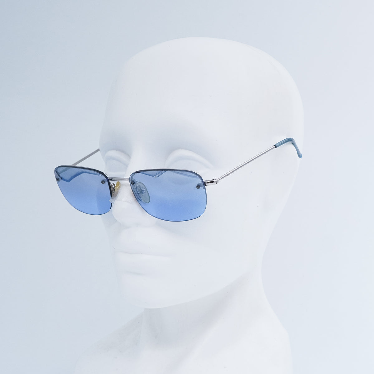 Gucci GG 1676 Blue Oval Rimless Sunglasses Vintage