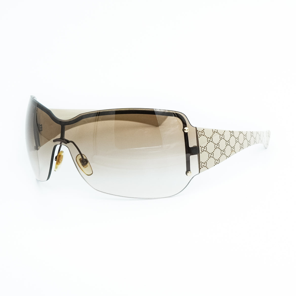 Gucci GG 1825 Beige Shield Mask Sunglasses Vintage