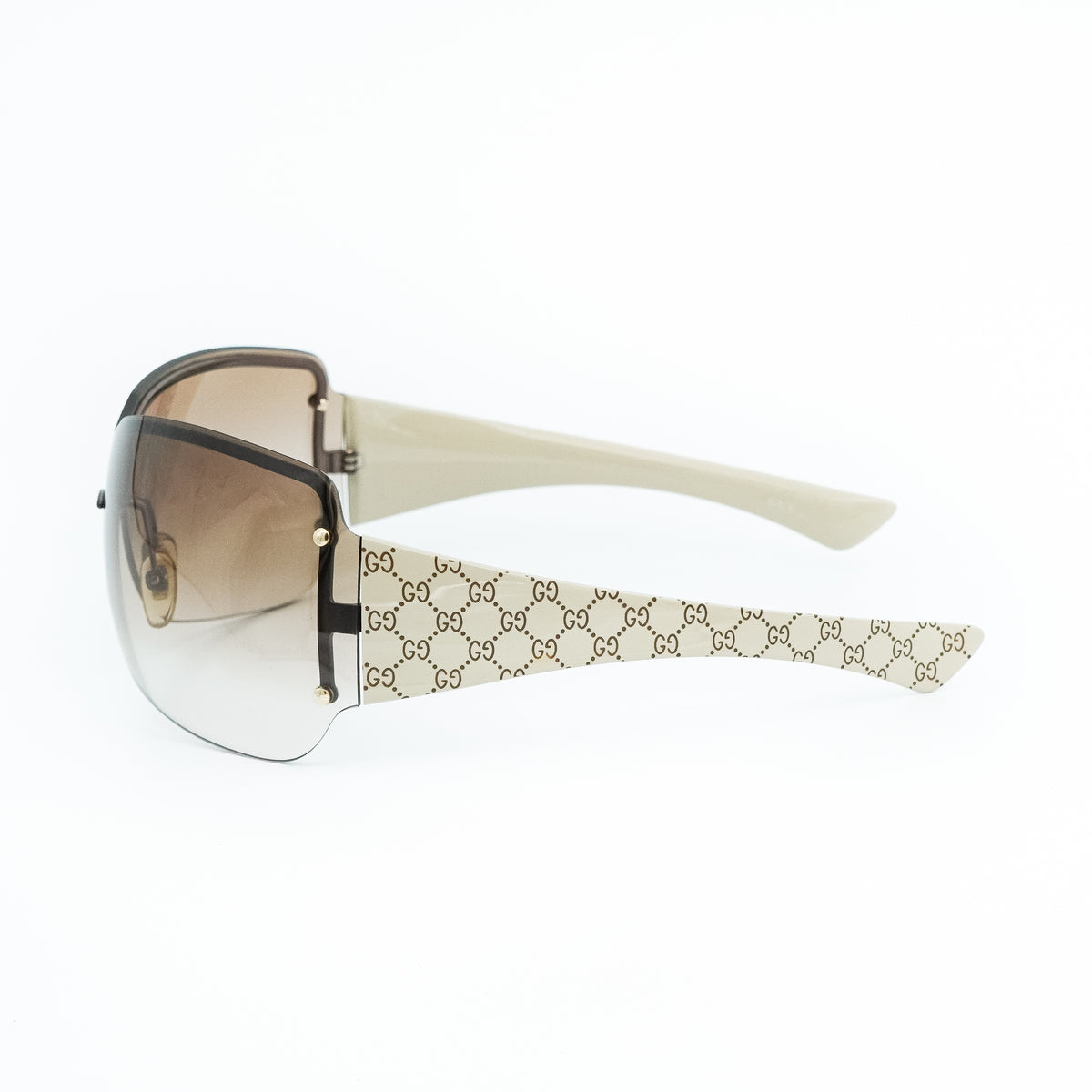 Gucci GG 1825 Beige Shield Mask Sunglasses Vintage