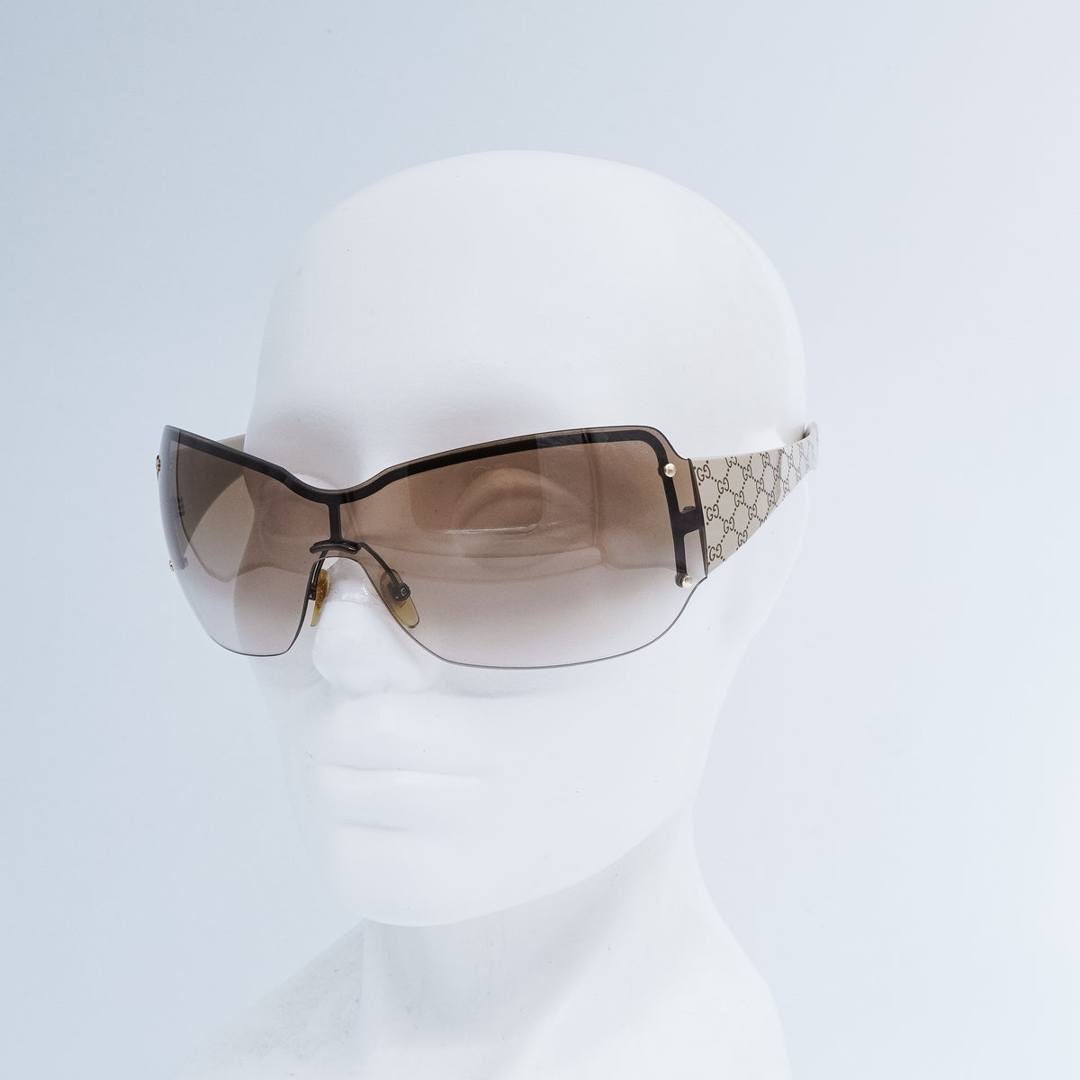 Gucci GG 1825 Beige Shield Mask Sunglasses Vintage