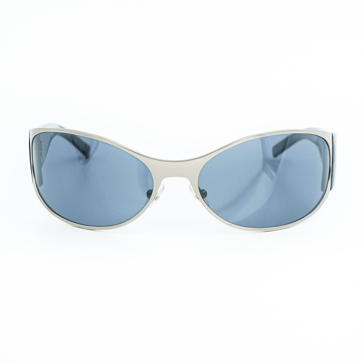 Gucci GG 2699 Titanium Black Silver Oval Sunglasses Vintage