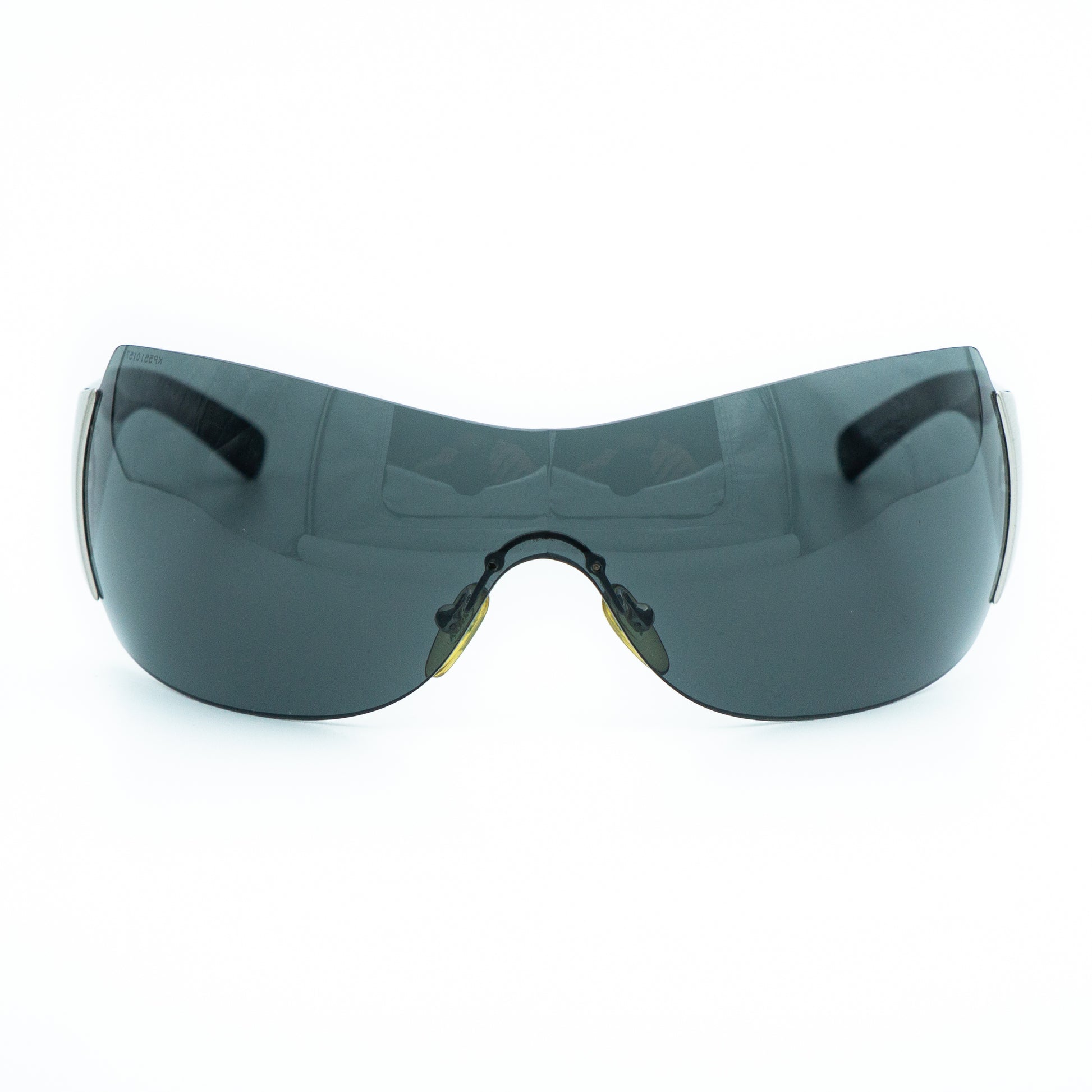 PRADA SPR04I RAM3875AA Black Shield Mask Sunglasses Vintage