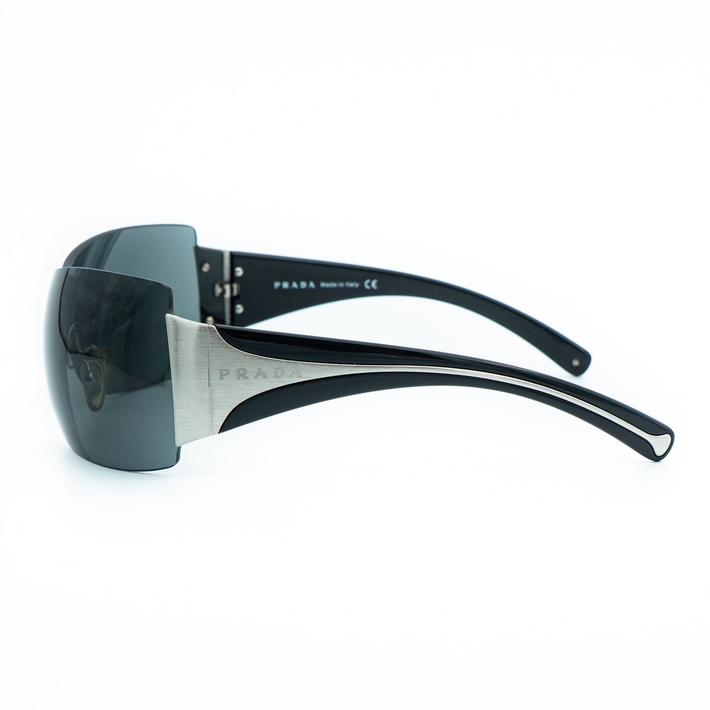 PRADA SPR04I RAM3875AA Black Shield Mask Sunglasses Vintage