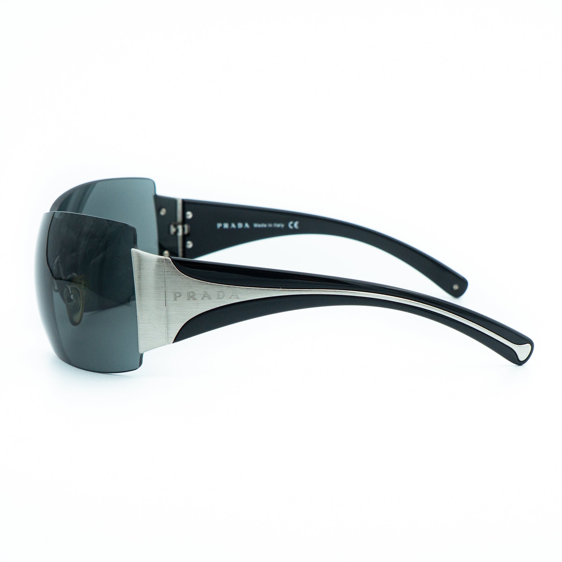 PRADA SPR04I RAM3875AA Black Shield Mask Sunglasses Vintage