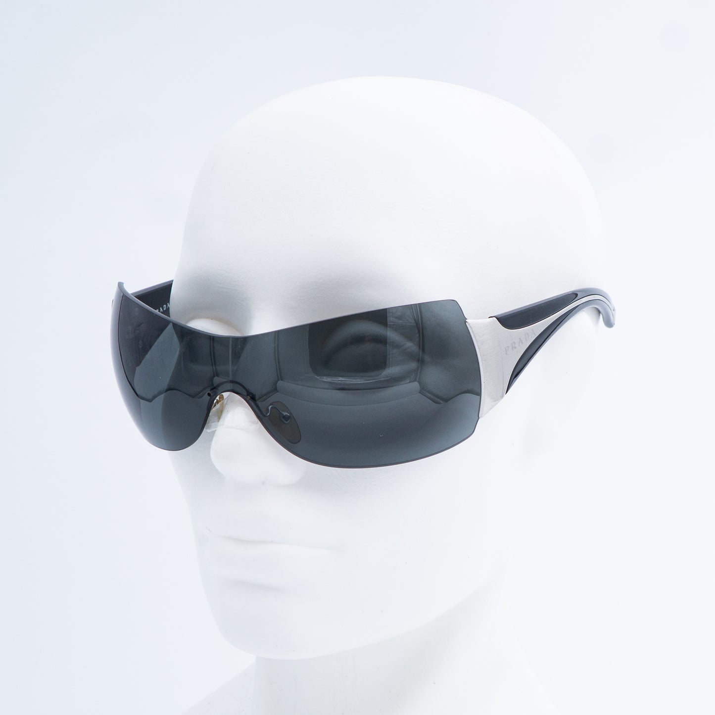 PRADA SPR04I RAM3875AA Black Shield Mask Sunglasses Vintage