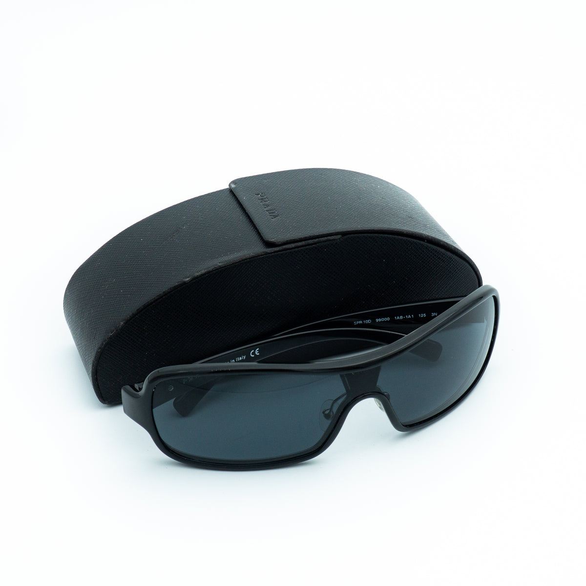 PRADA SPR10D Shield Mask Black Sunglasses Vintage
