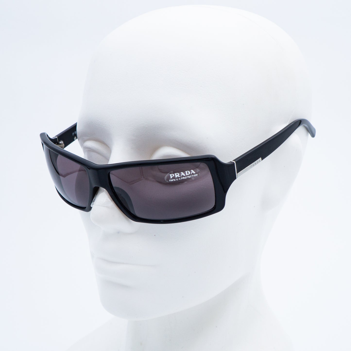 PRADA SPR24G Black Rectangle Sunglasses Vintage