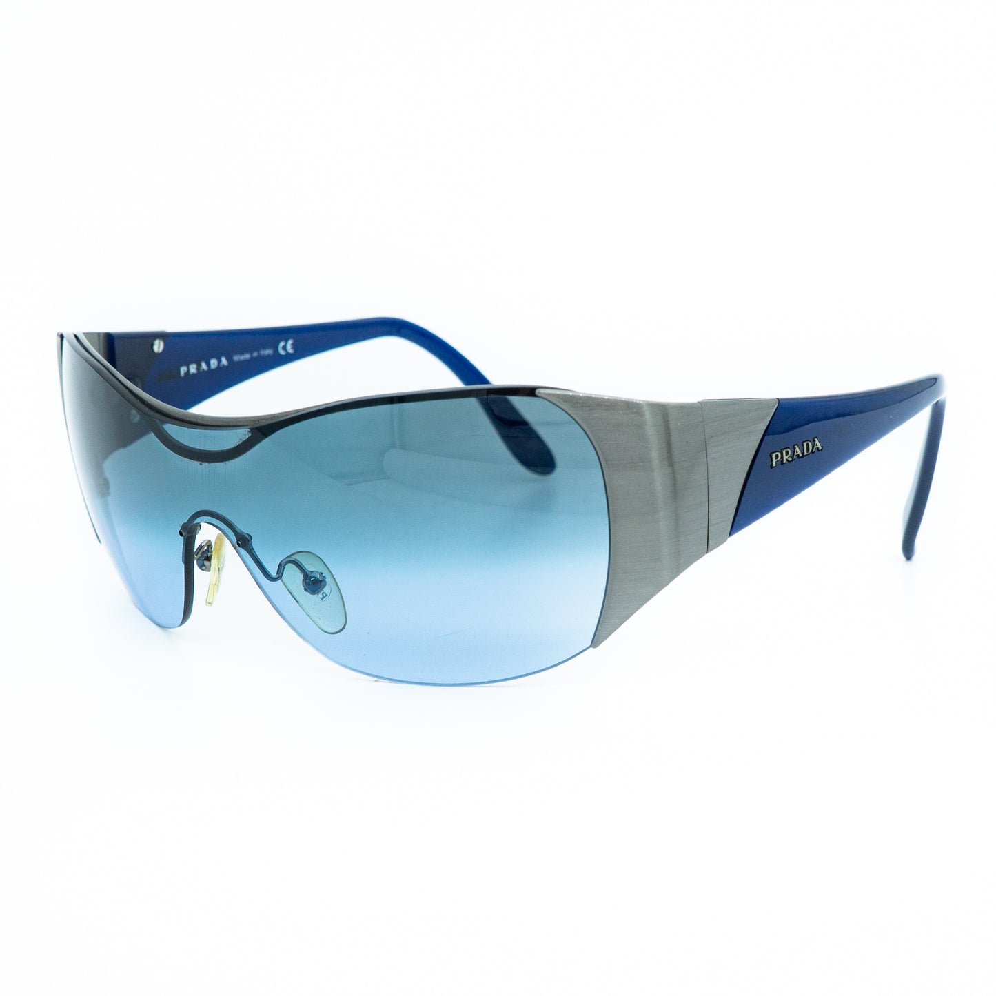 PRADA SPR53G Shield Mask Blue Sunglasses Vintage