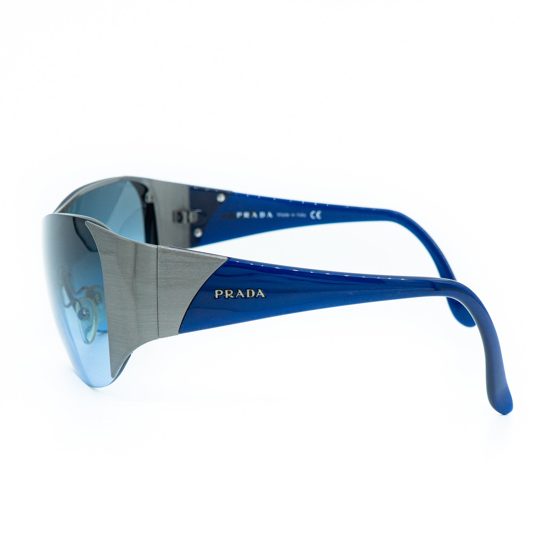 PRADA SPR53G Shield Mask Blue Sunglasses Vintage