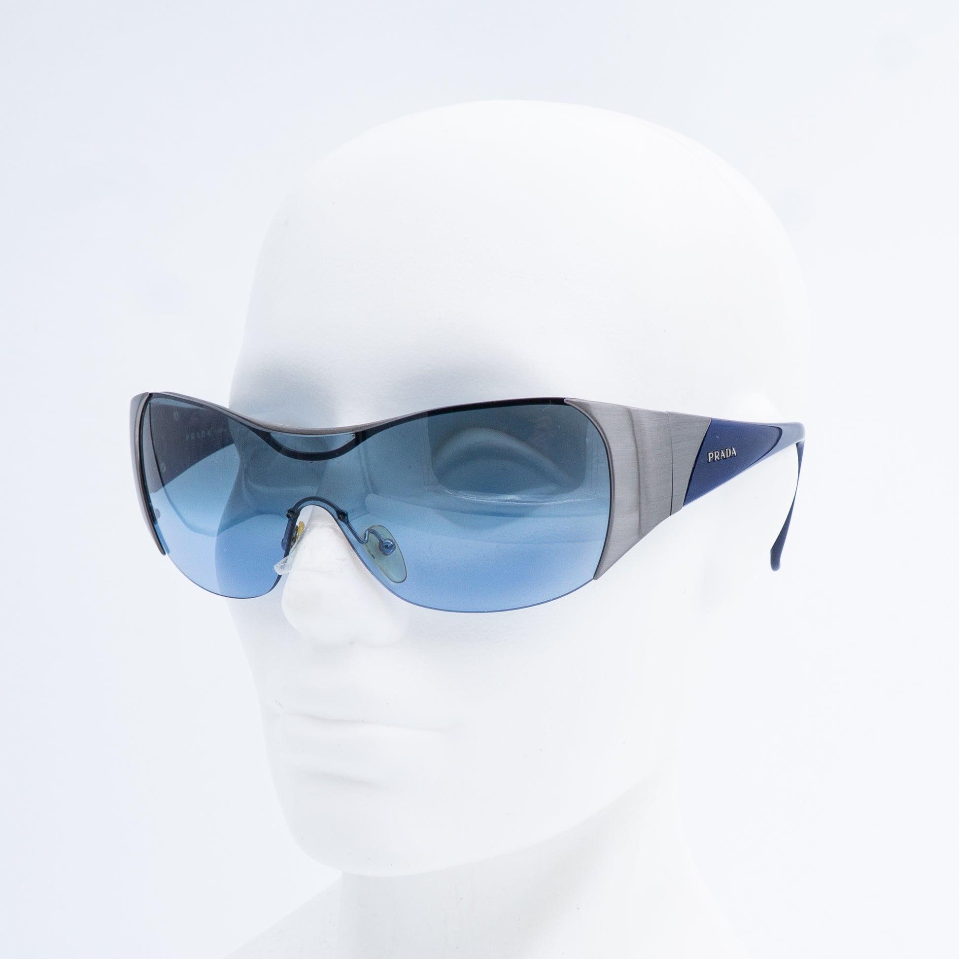 PRADA SPR53G Shield Mask Blue Sunglasses Vintage