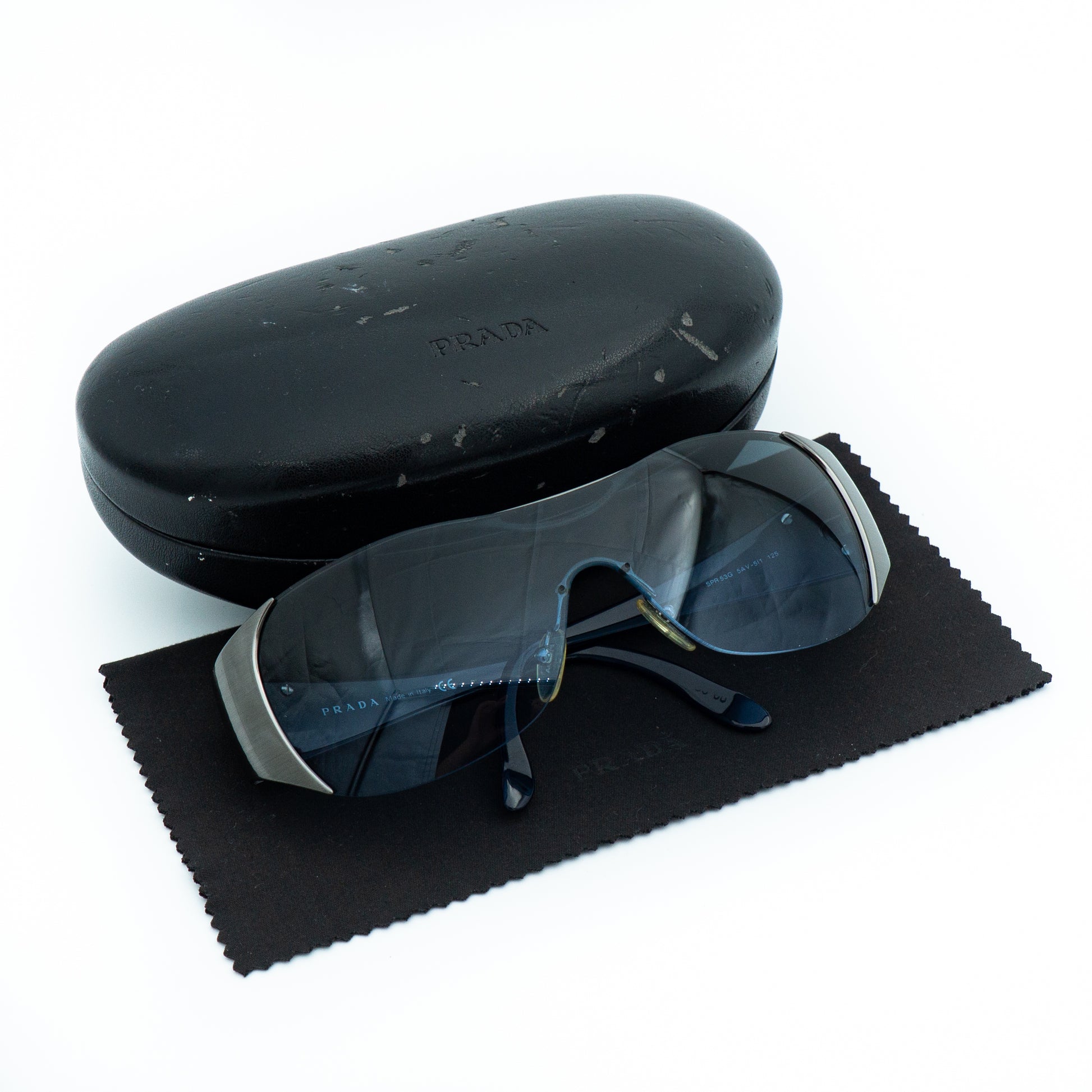 PRADA SPR53G Shield Mask Blue Sunglasses Vintage