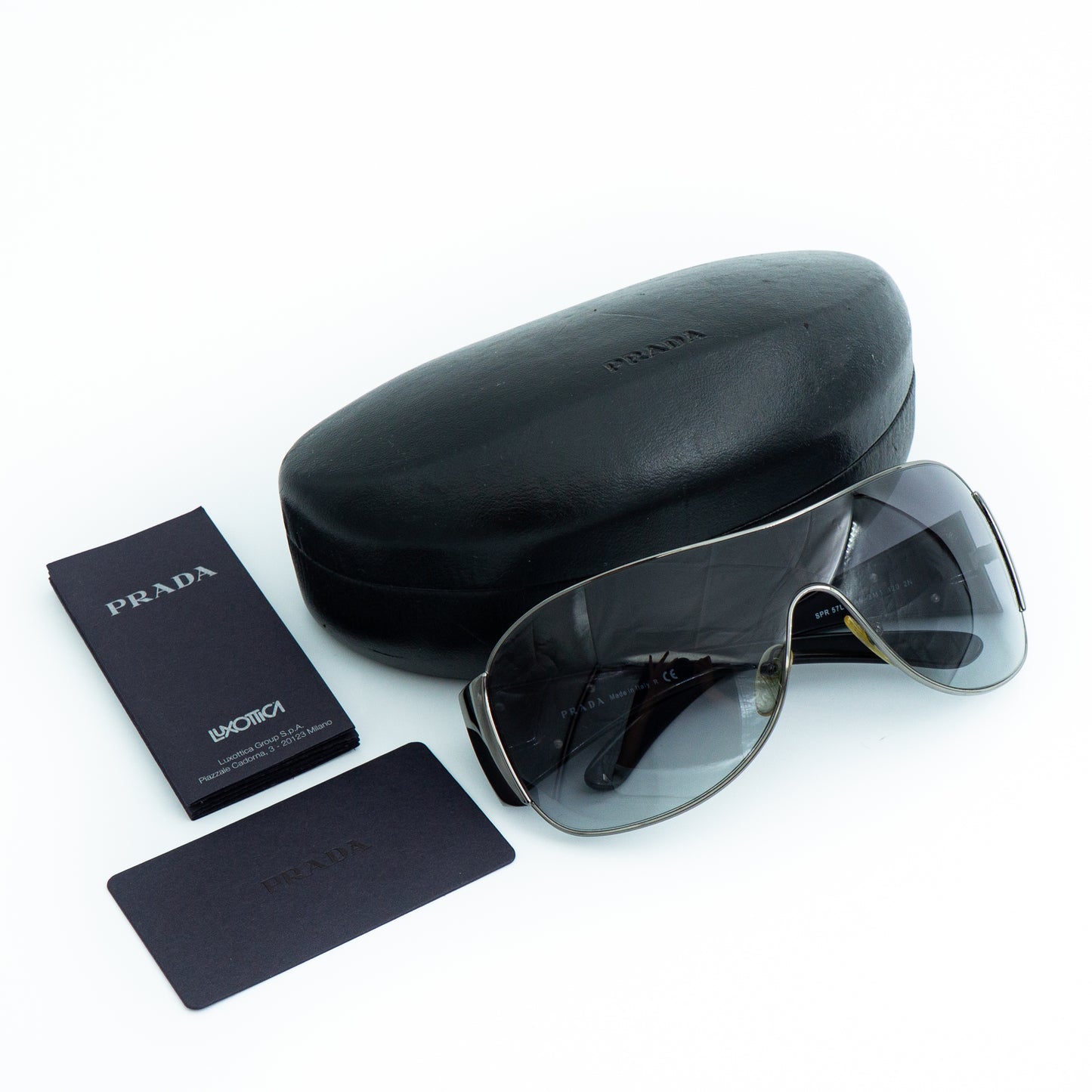 PRADA SPR57L Black Shield Mask Sunglasses Vintage