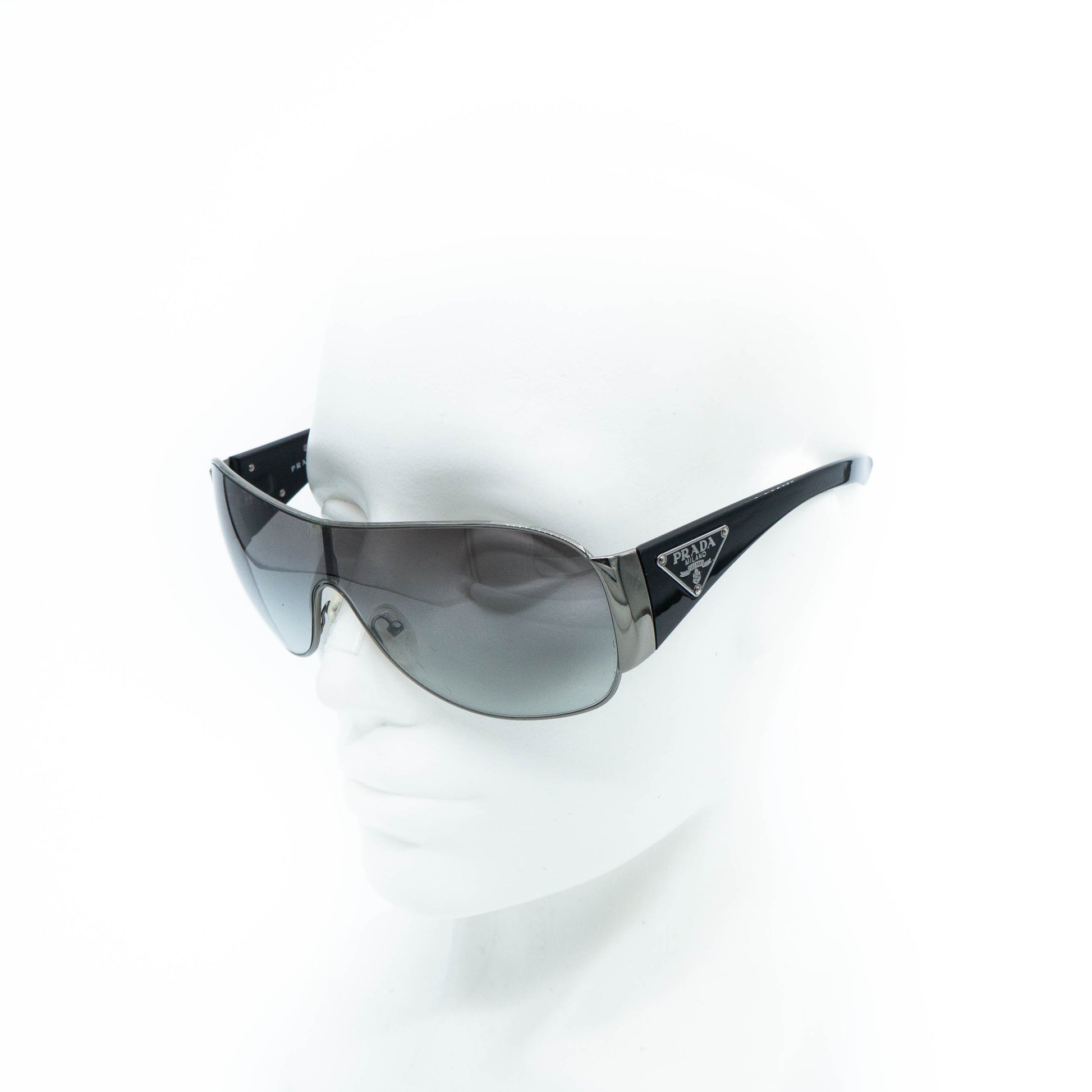 PRADA SPR57L Women Shield Mask Black Sunglasses Vintage