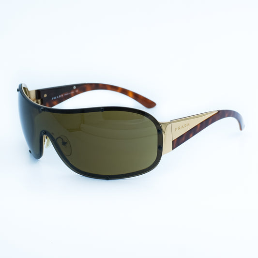PRADA SPR63H Gold Shield Mask Sunglasses Vintage