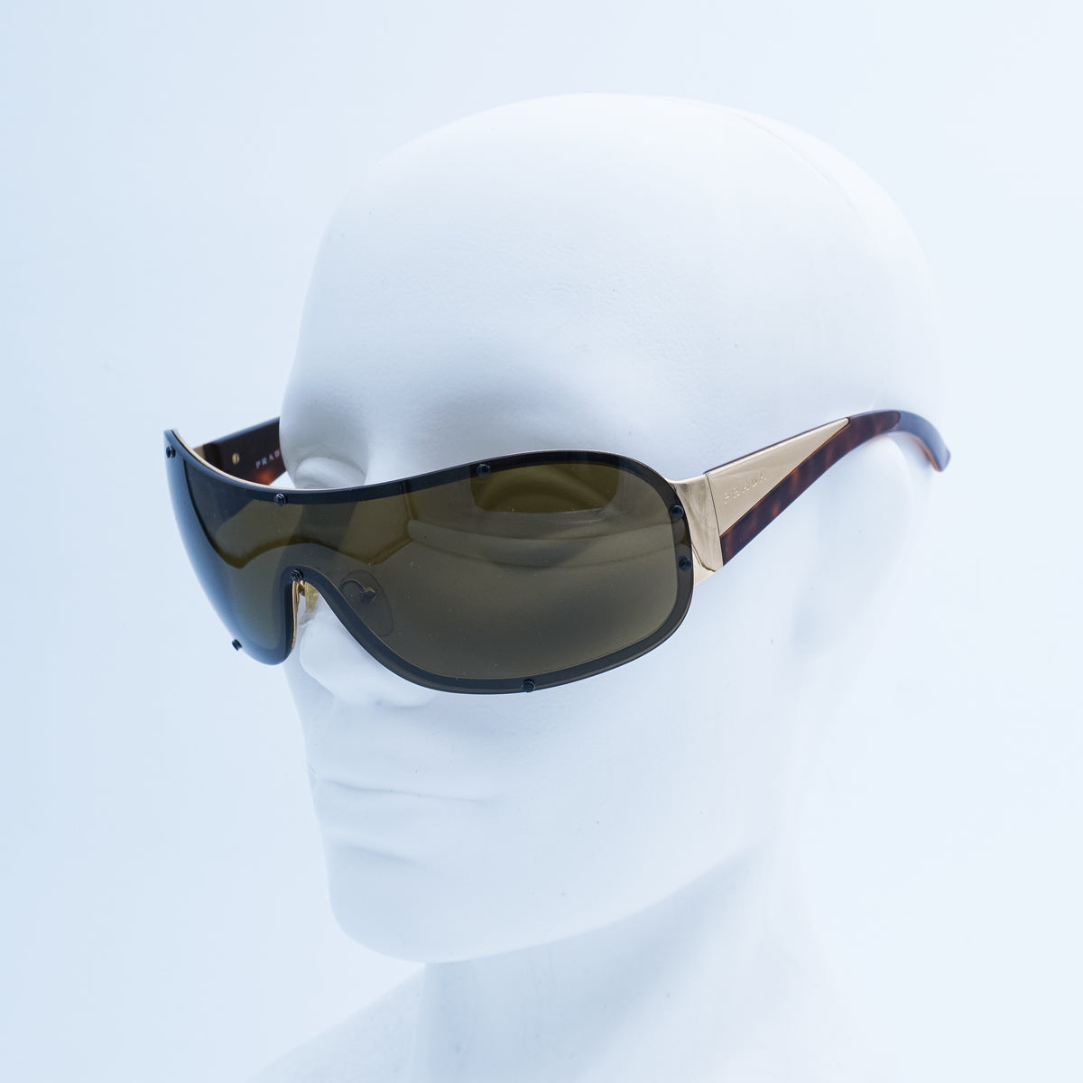 PRADA SPR63H Gold Shield Mask Sunglasses Vintage