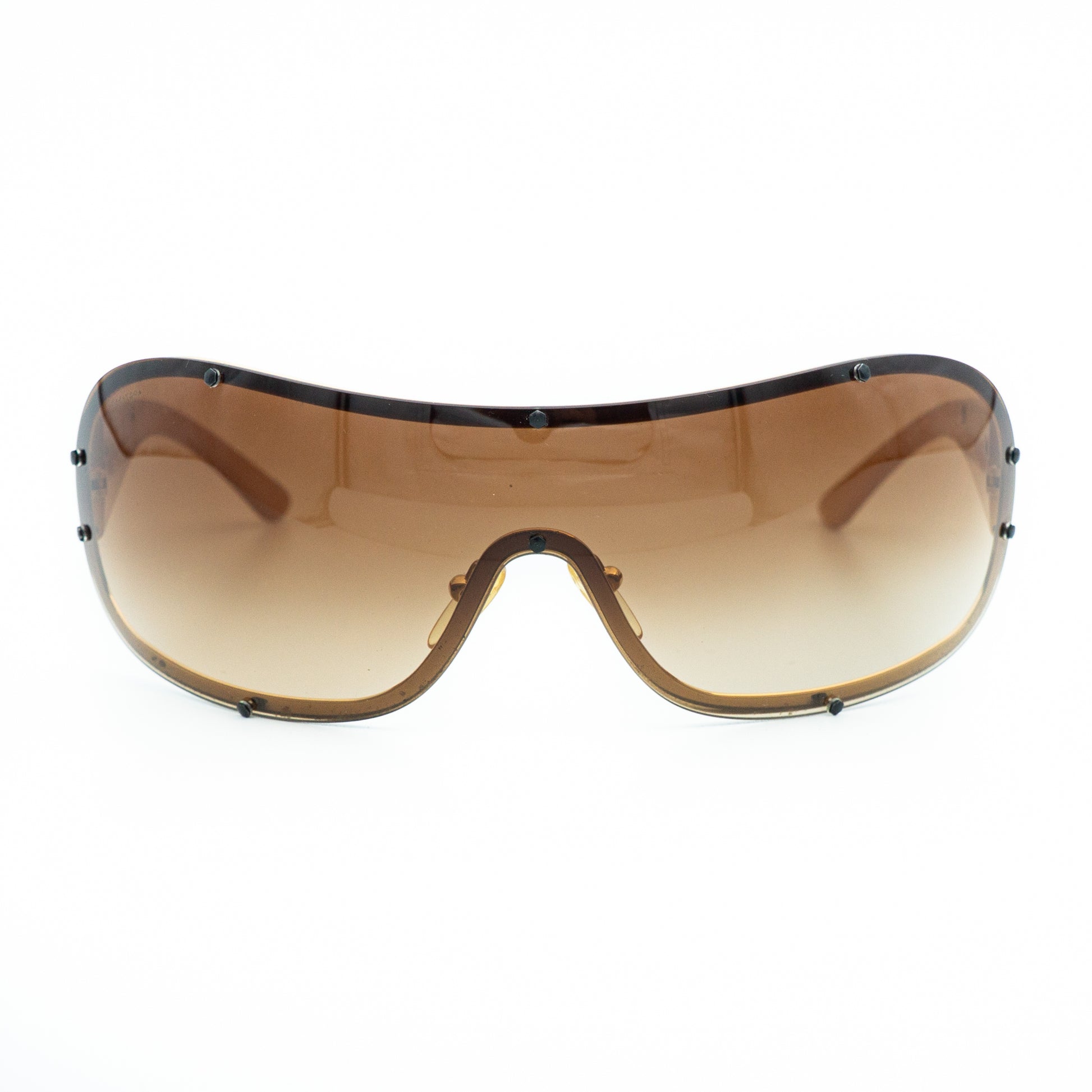 PRADA SPR63H Gold Shield Mask Sunglasses Vintage