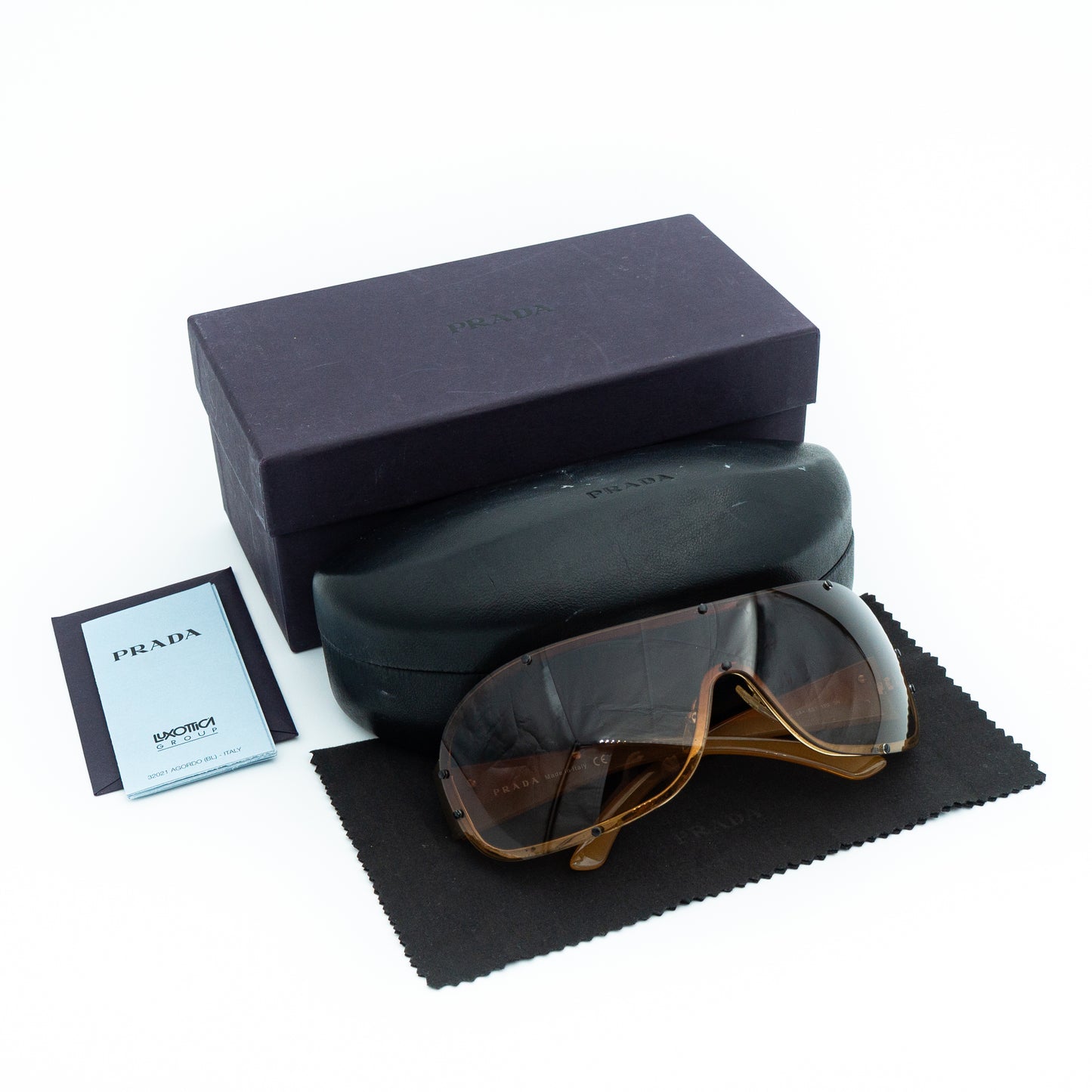PRADA SPR63H Gold Shield Mask Sunglasses Vintage