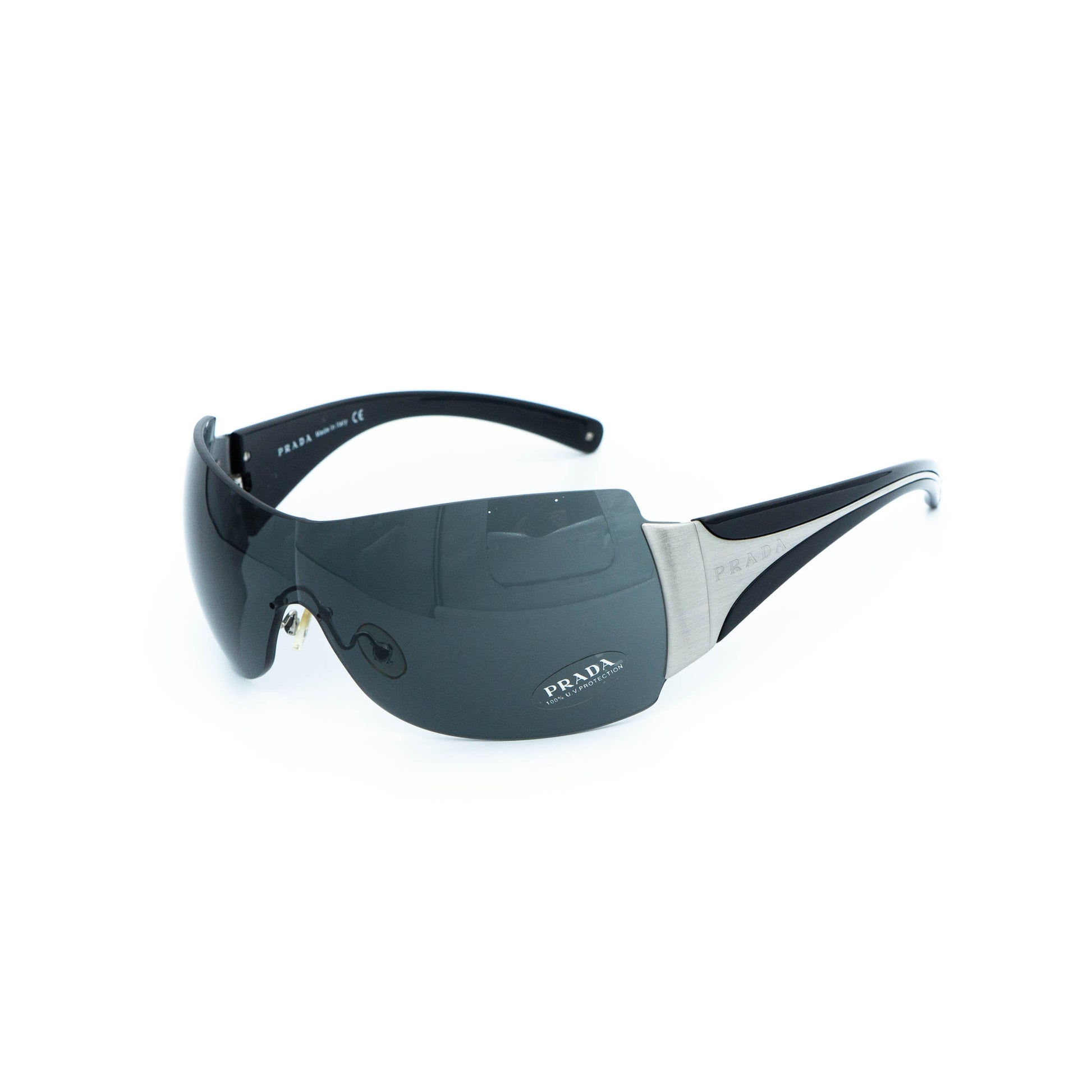 PRADA SPR 04I Black Shield Mask Sunglasses Vintage