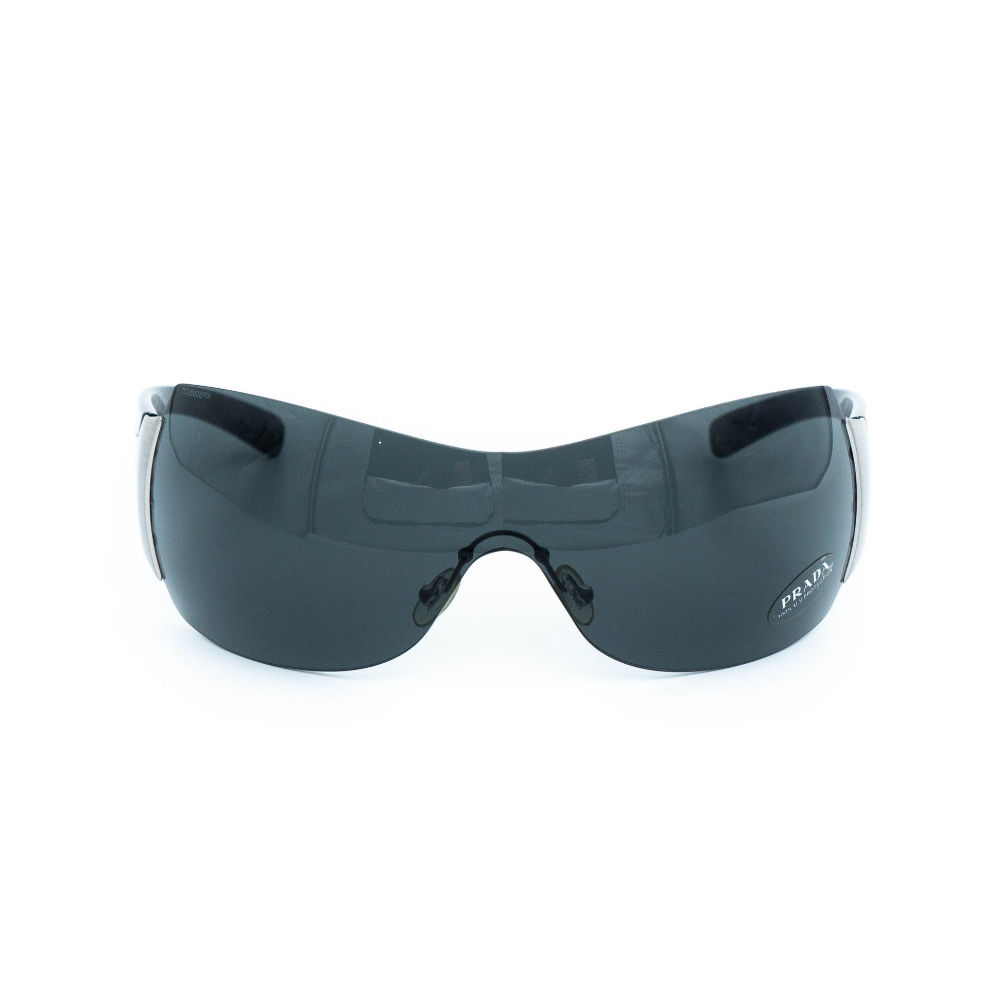 PRADA SPR 04I Black Shield Mask Sunglasses Vintage