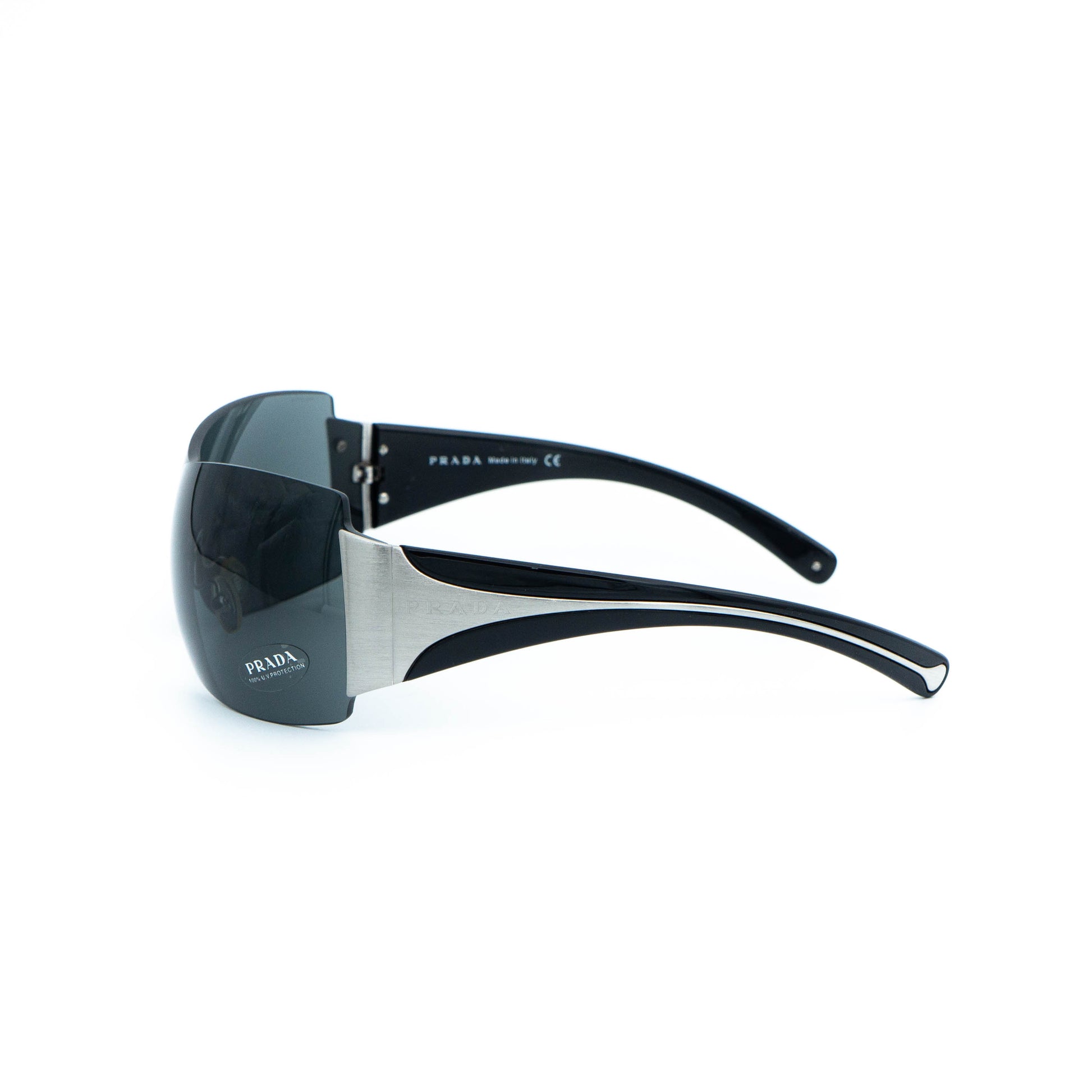 PRADA SPR 04I Black Shield Mask Sunglasses Vintage