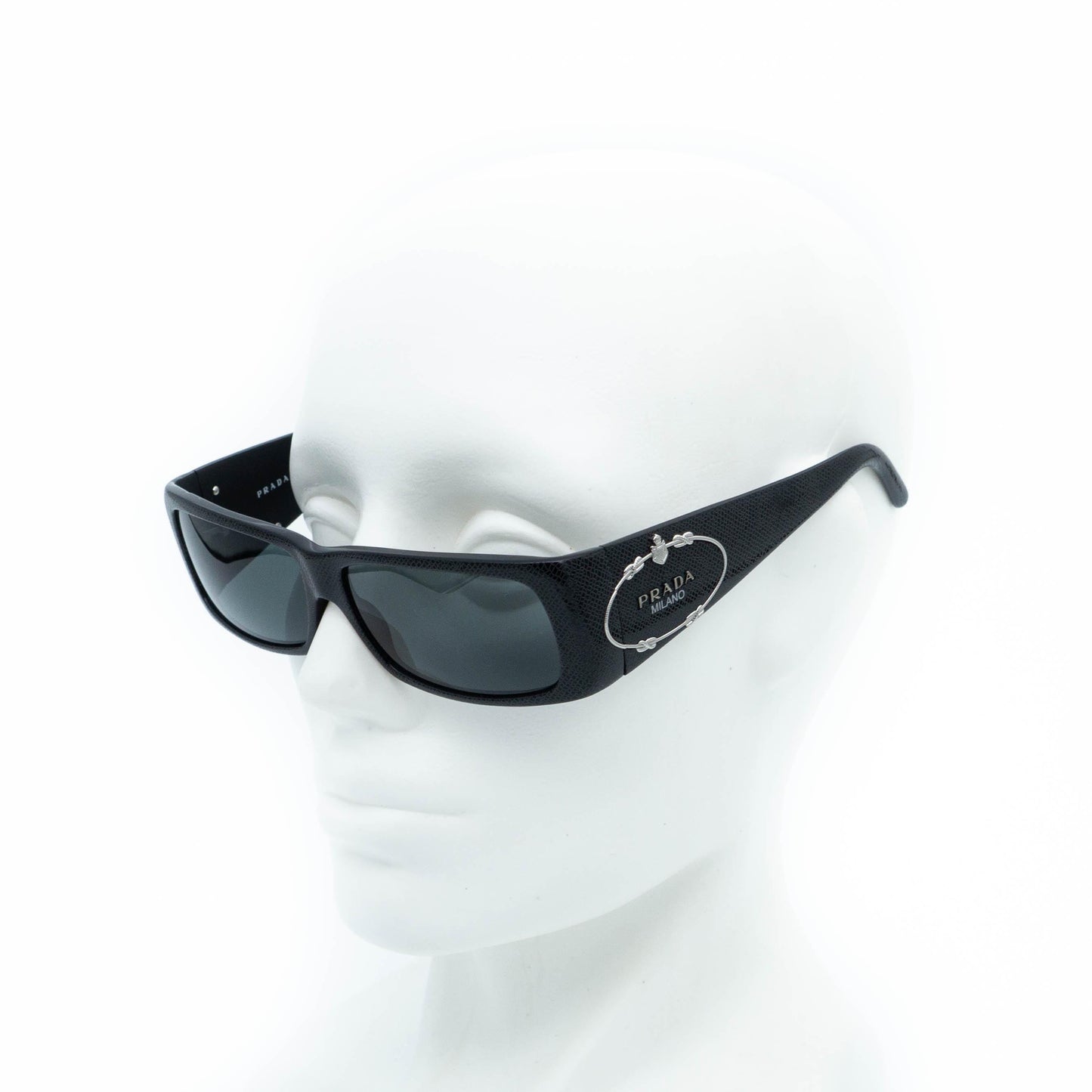 PRADA SPR 11H black rectangular vintage sunglasses