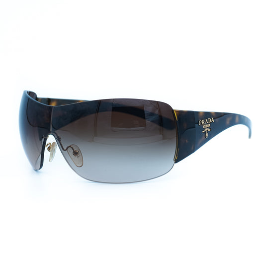 PRADA SPR 22M Shield Mask Brown Sunglasses Vintage