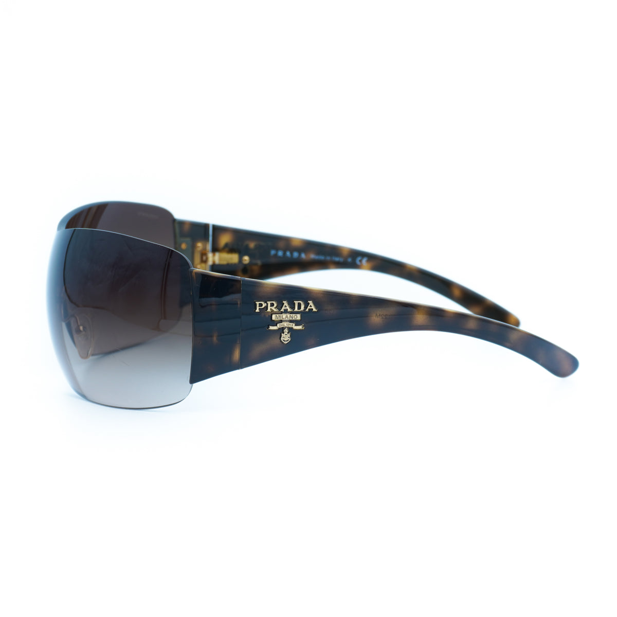 PRADA SPR 22M Shield Mask Brown Sunglasses Vintage