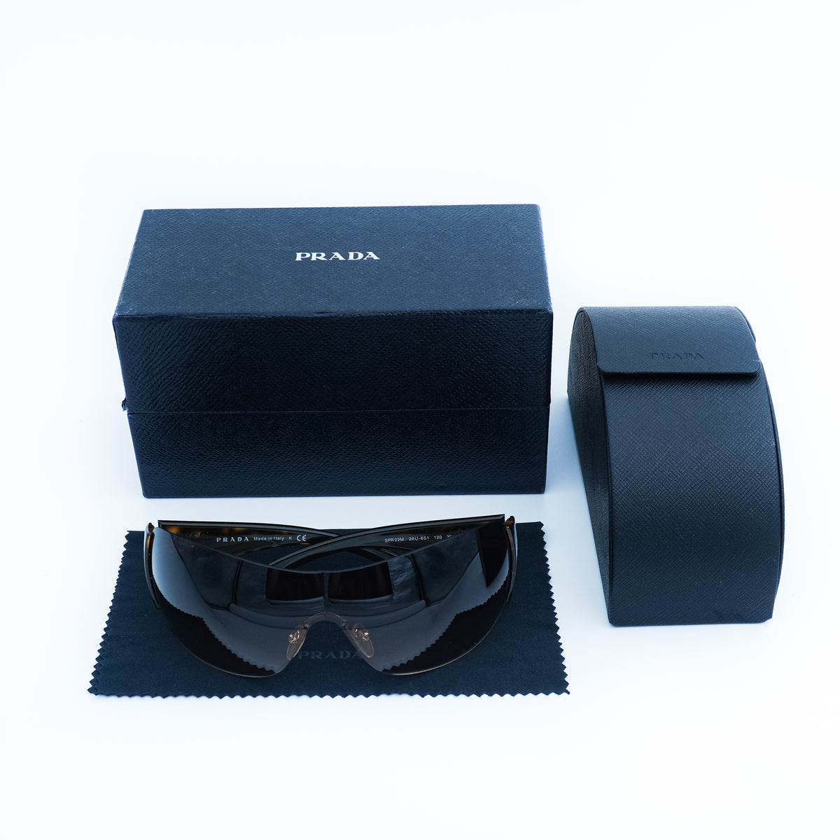 PRADA SPR 22M Shield Mask Brown Sunglasses Vintage