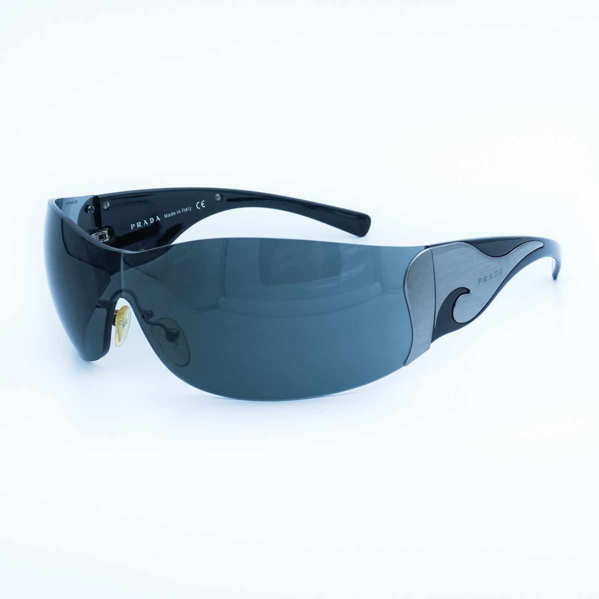 PRADA SPR 58F Shield Mask Black Sunglasses Vintage