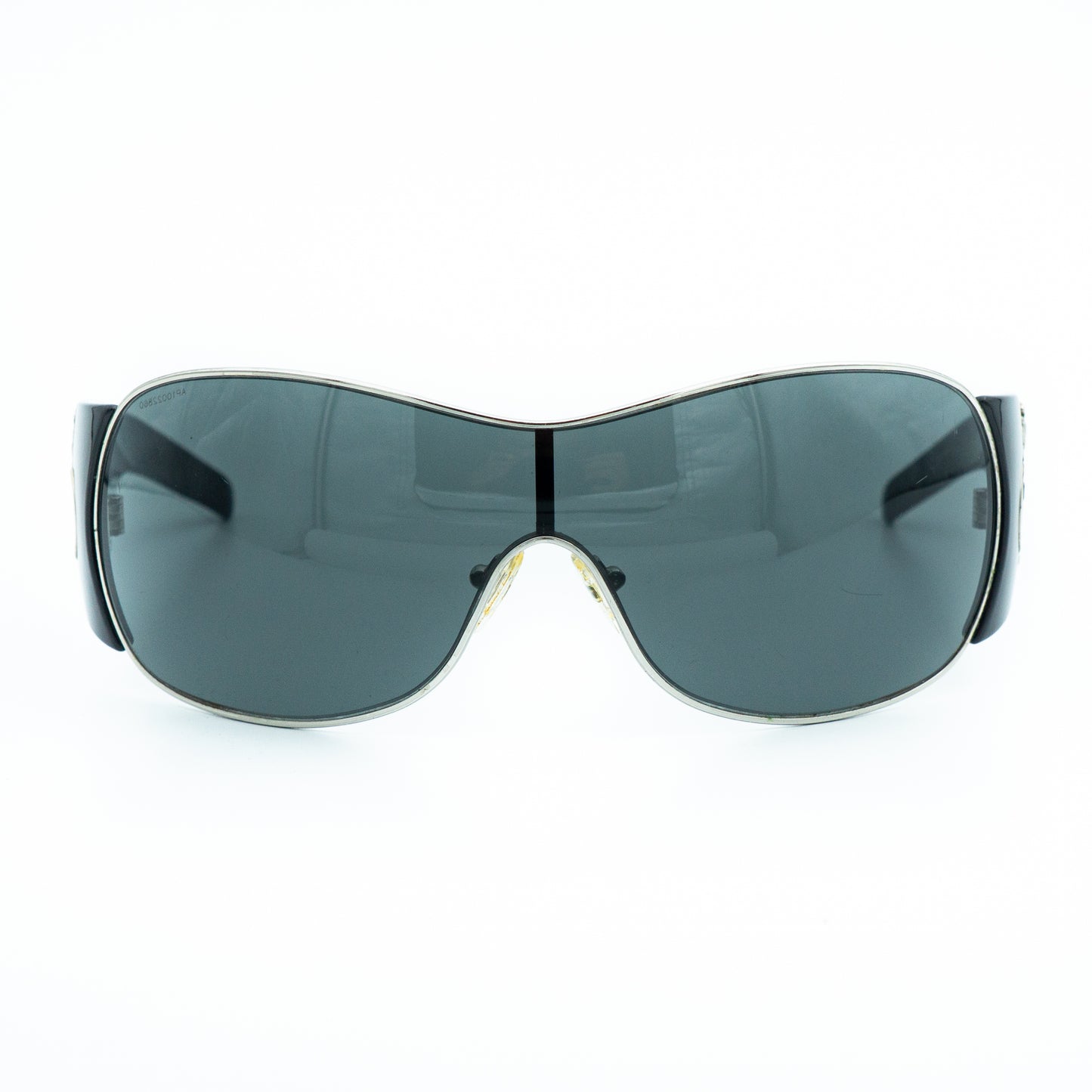 PRADA SPR 58I Black Shield Mask Oversized Sunglasses Vintage