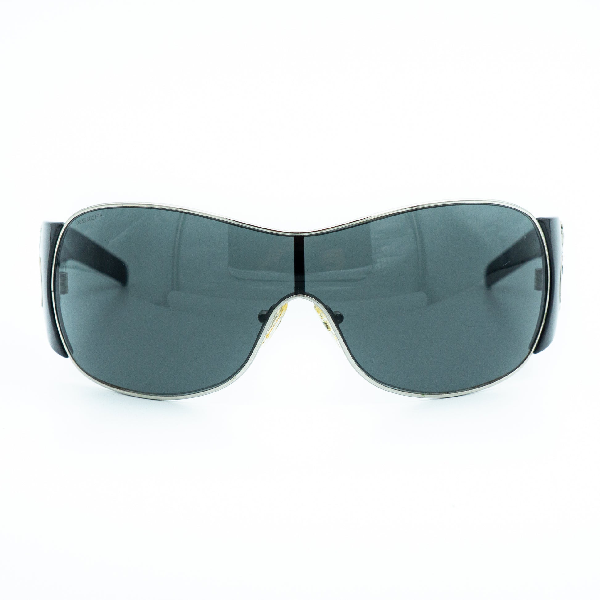 PRADA SPR 58I Black Shield Mask Oversized Sunglasses Vintage