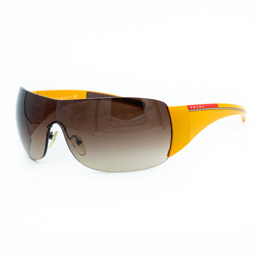 PRADA SPS02L Shield Mask Oversized Yellow Sunglasses Vintage