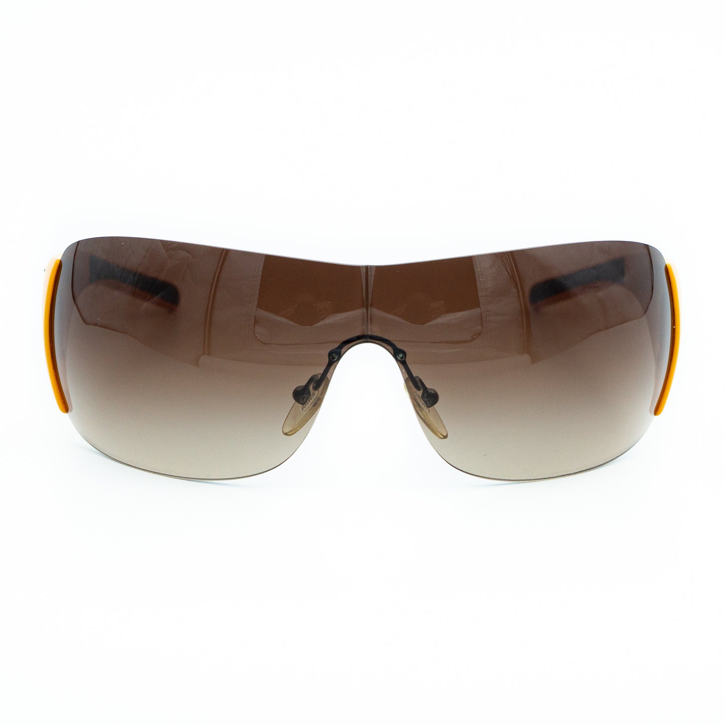 PRADA SPS02L Shield Mask Oversized Yellow Sunglasses Vintage