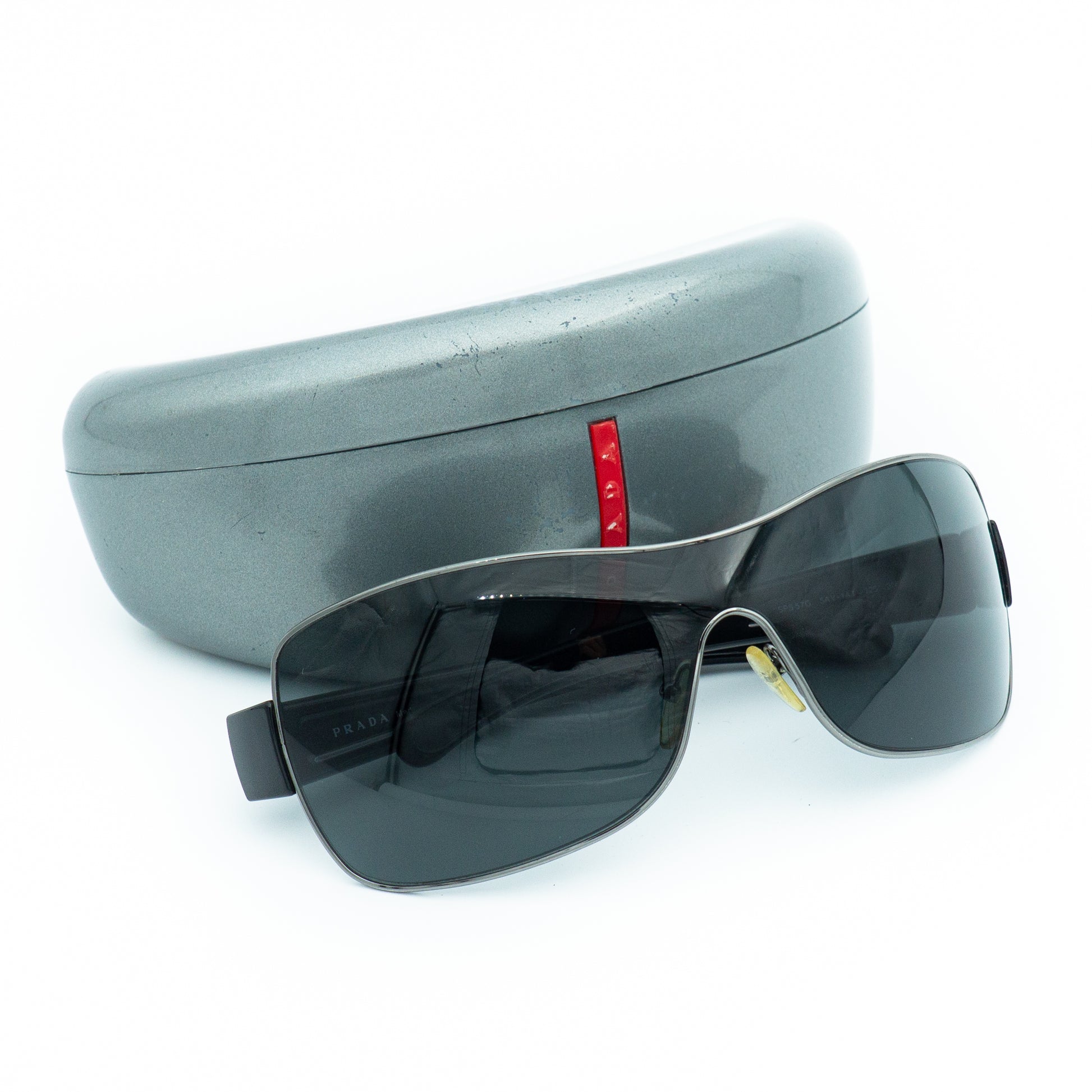 PRADA SPS57G Black Shield Mask Sunglasses Vintage