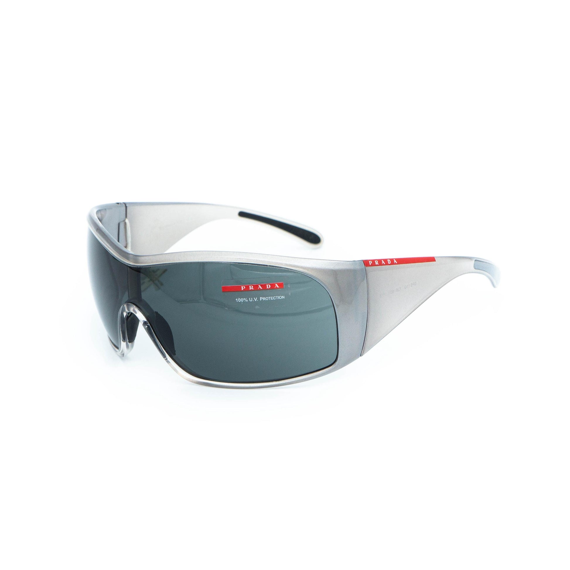 PRADA SPS 11G gray mask oversized vintage sunglasses