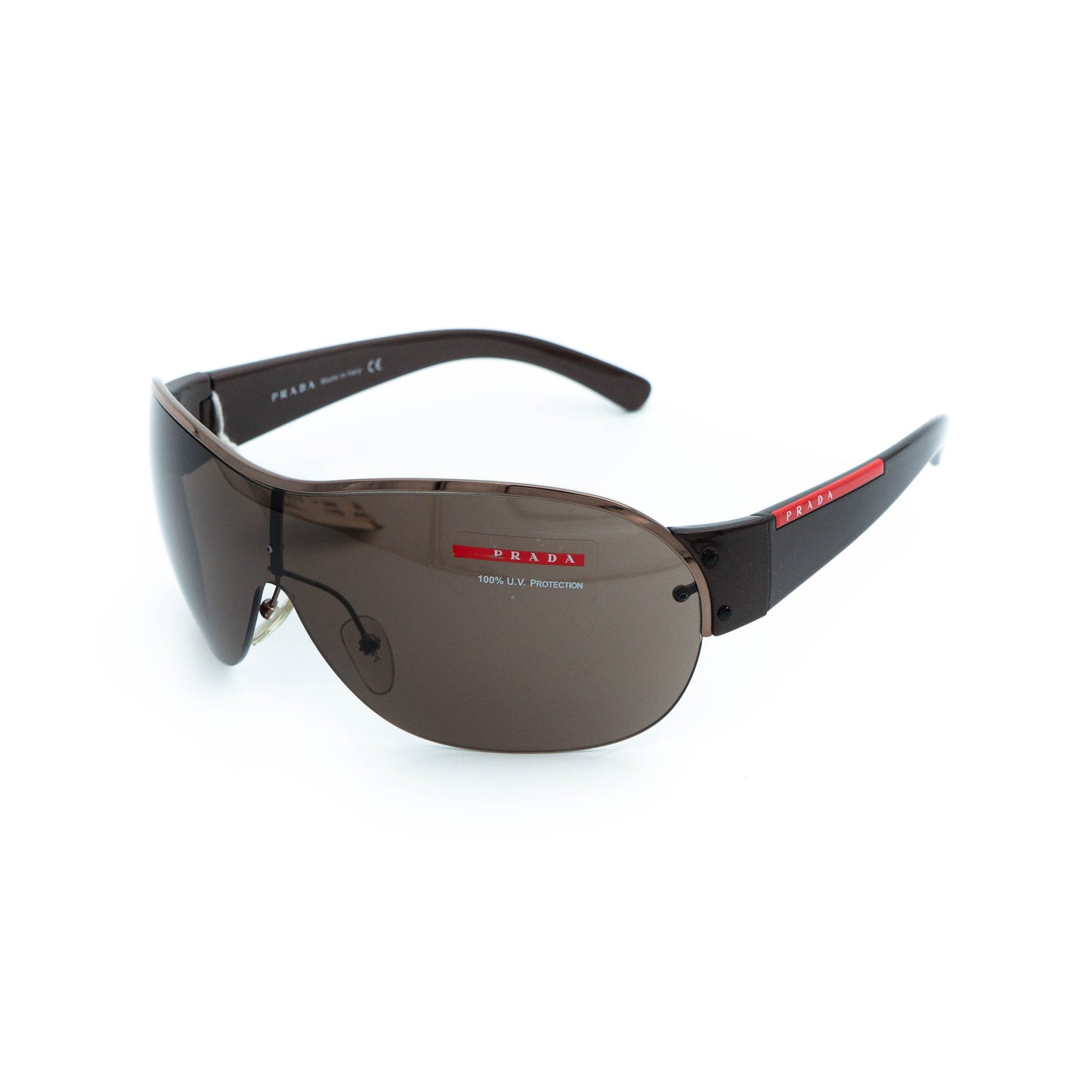 PRADA SPS 53G Brown Shield Mask Sunglasses Vintage